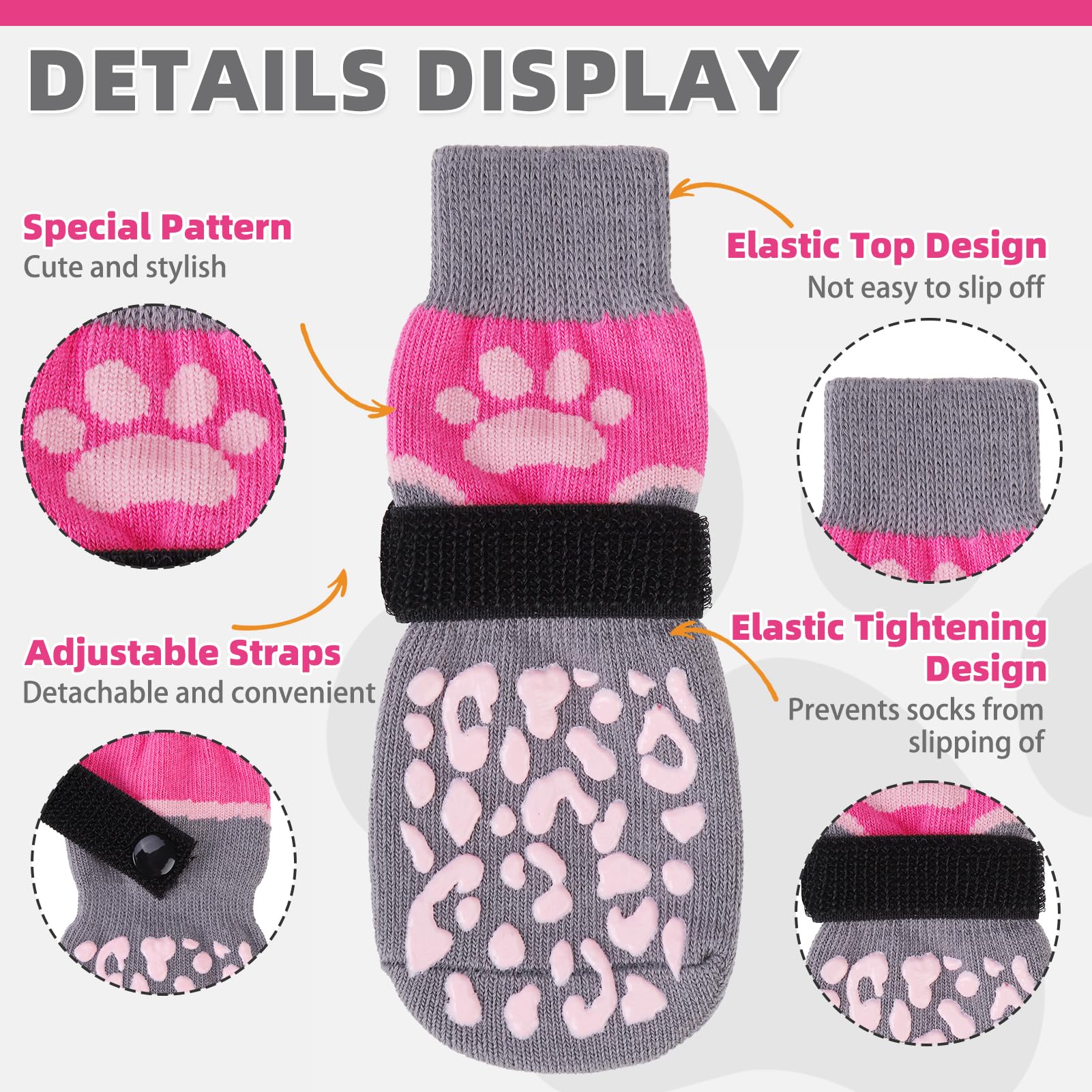 KOOLTAIL Dog Socks for Hot/Cold Pavement to Prevent Licking Paws Scratching,Non Slip Dog Boots&Paw Protector for Hardwood Floors