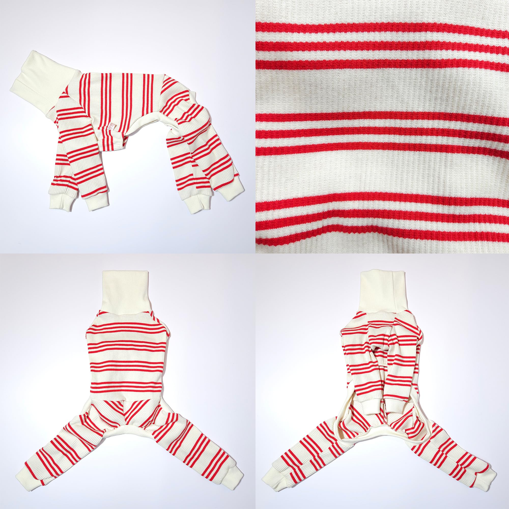 D Doggy Star Italian Greyhound Clothes Soft Stretchy Onesie Refined Stripe Outfit Whippet For Dog Coat (3Xl,Onsi Red Str)