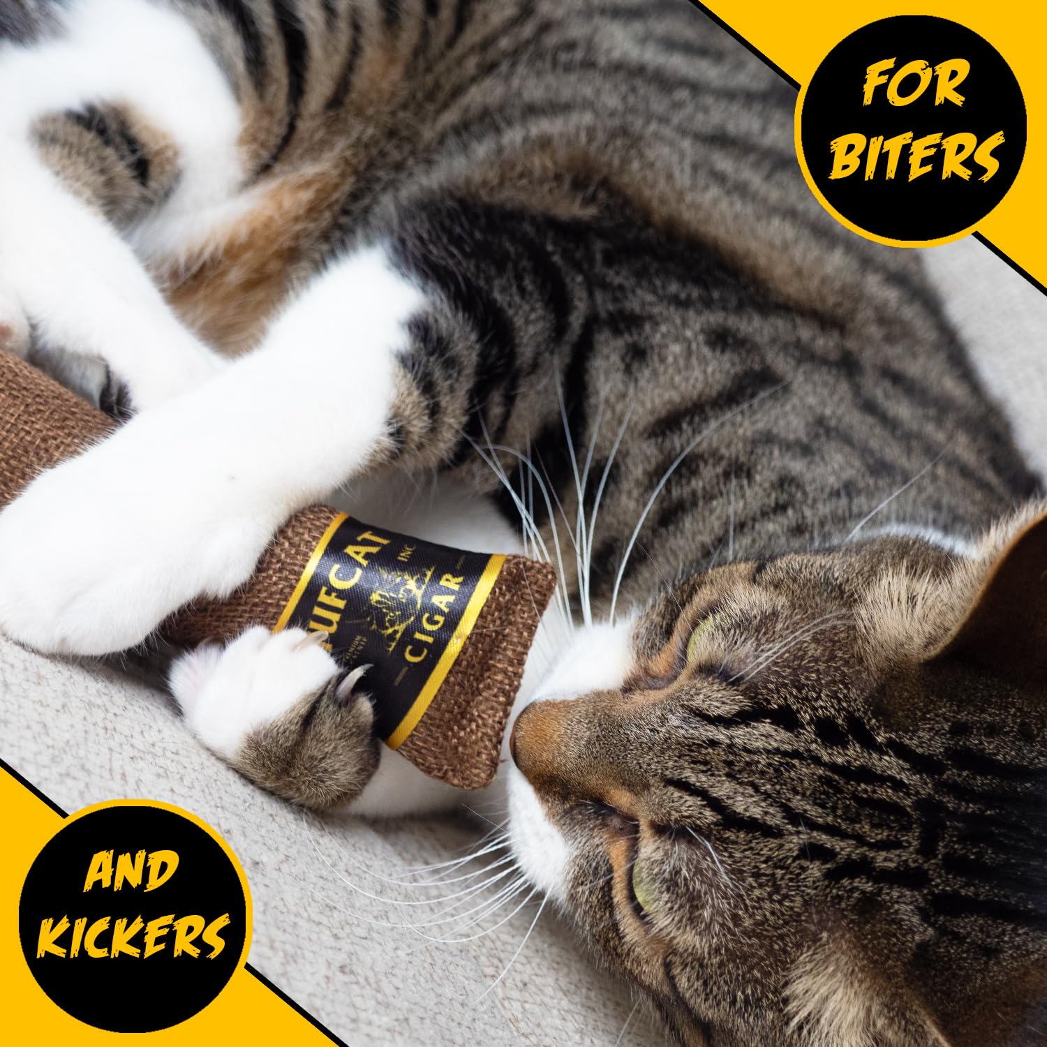 Cat Toy Cigar, Catnip Toys For Cats Of All Breeds, Cat Toys For Indoor Cats, Kitten Toys, Action Themed Fun For Kicking, Biting,