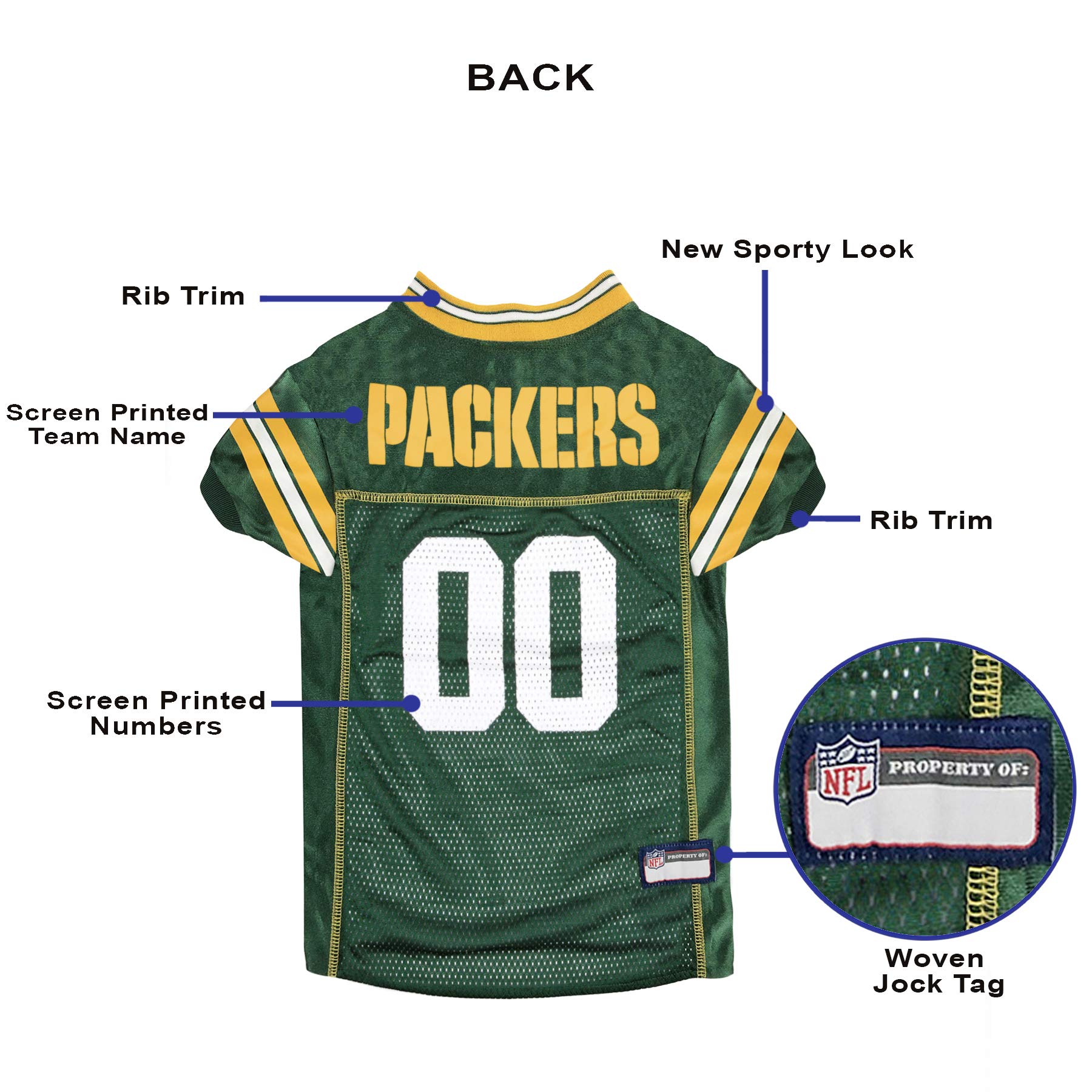 Nfl Green Bay Packers Dog Jersey, Size: Xx-Large. Best Football Jersey Costume For Dogs & Cats. Licensed Jersey Shirt.