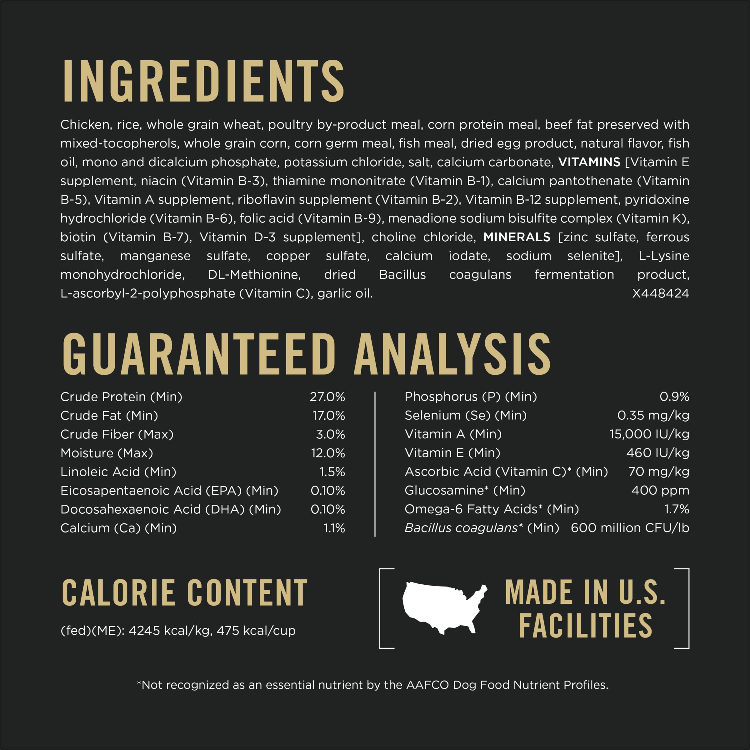 Purina Pro Plan Active, High Protein Dog Food, SPORT 27/17 Chicken & Rice Formula - 37.5 lb. Bag