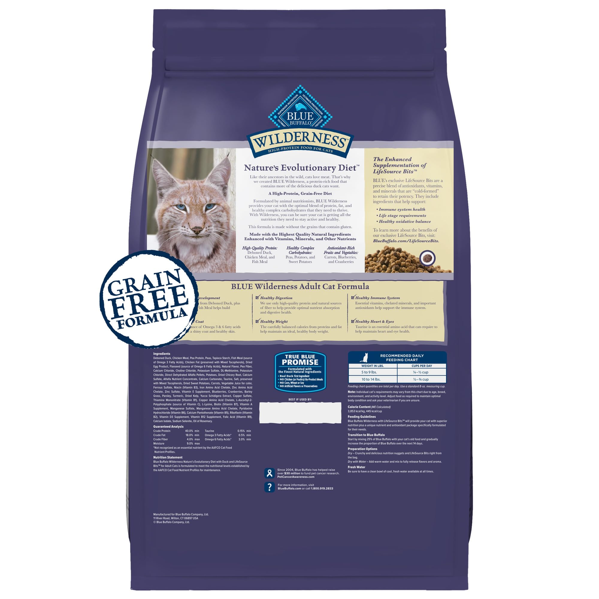 Blue Buffalo Wilderness Natures Evolutionary Diet High-Protein, Grain-Free Natural Dry Food for Adult Cats, Chicken, 6-lb. Bag