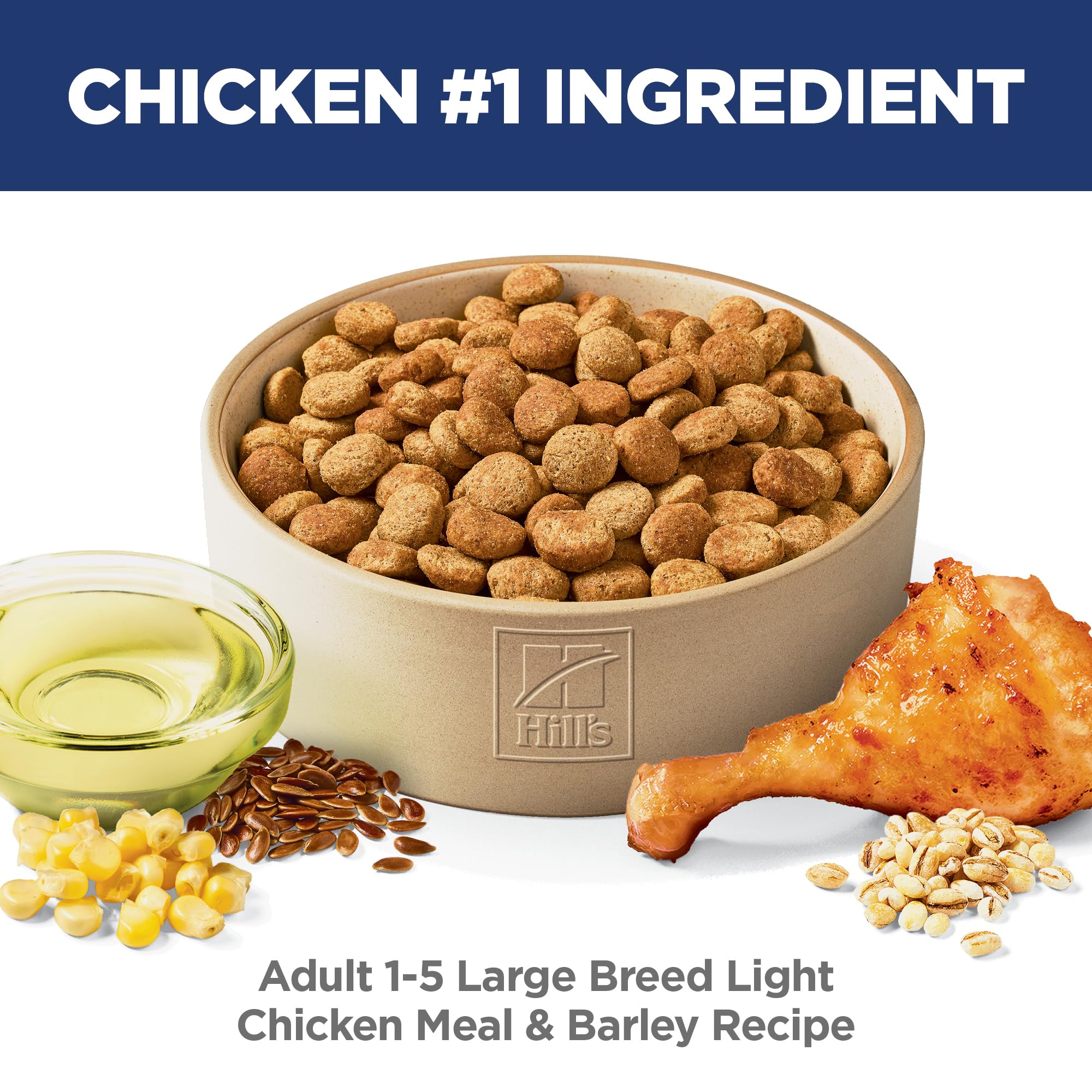 Hills Science Diet Light , Adult 1-5, Large Breed Weight Management Support, Dry Dog Food, Chicken & Barley, 15 lb Bag