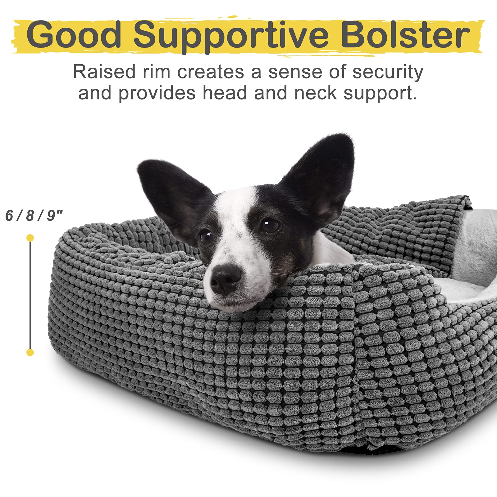 Gasur Dog Beds For Large Medium Small Dogs, Rectangle Cave Hooded Blanket Puppy Bed, Luxury Anti-Anxiety Orthopedic Cat Beds For