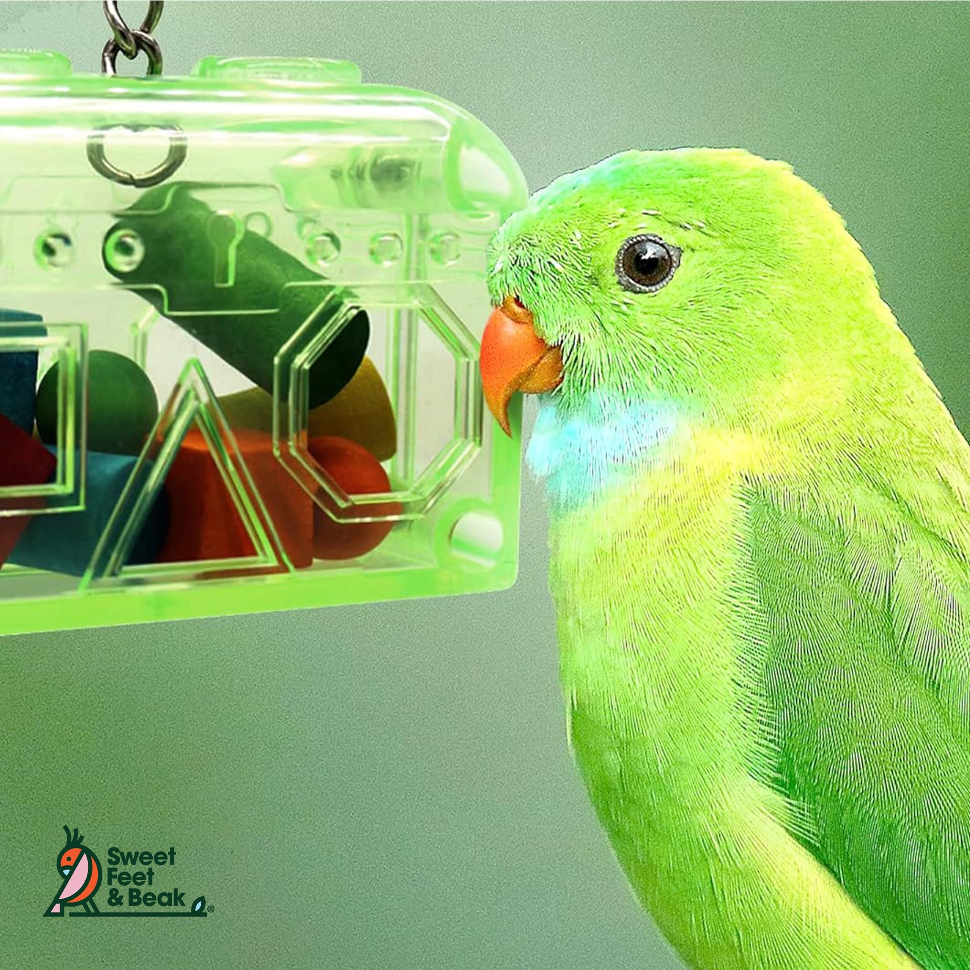 Sweet Feet and Beak Large or Small Treasure Chest - Perfect Bird Cage Toy Colorful, Safe, Easy to Install - Washable, Refillable