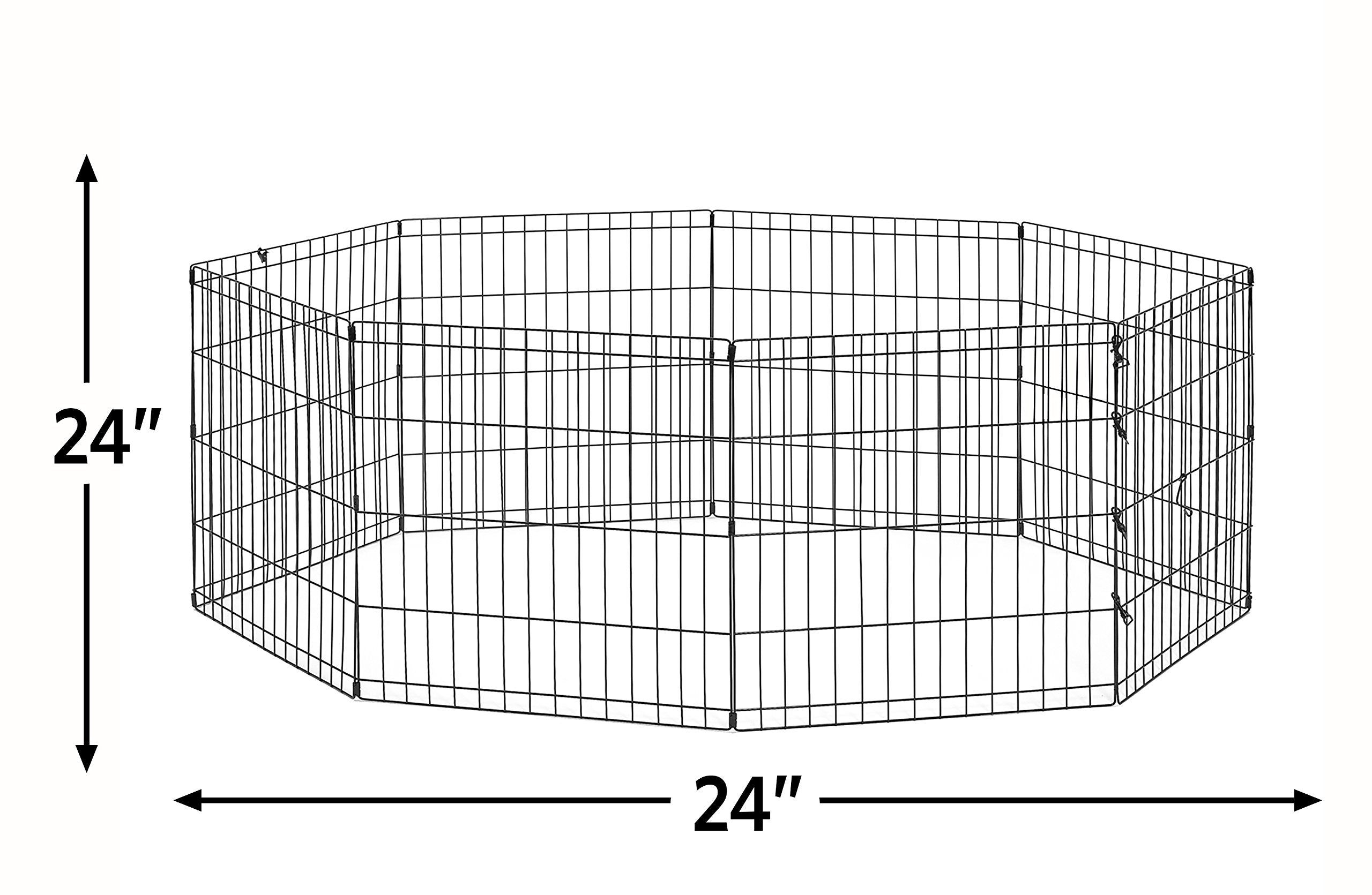 New World Dog Exercise Pen & Playpen, 24' W X 24' H, No Door, Black B550-24