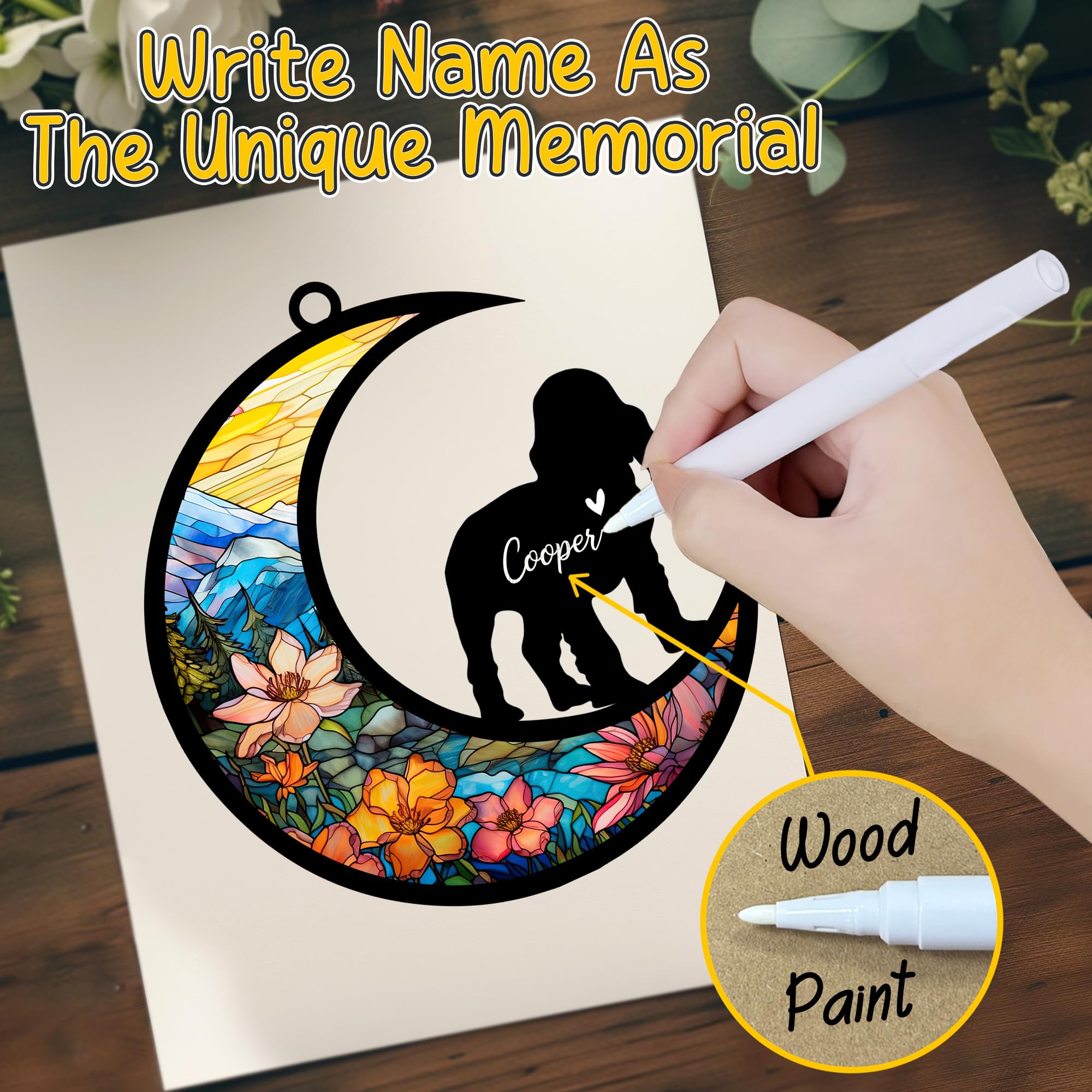 Nethomewoods Cocker Spaniel Memorial Suncatcher, Personalized Dog Loss Gift With Name & Date, Rainbow Bridge Remembrance For Dog