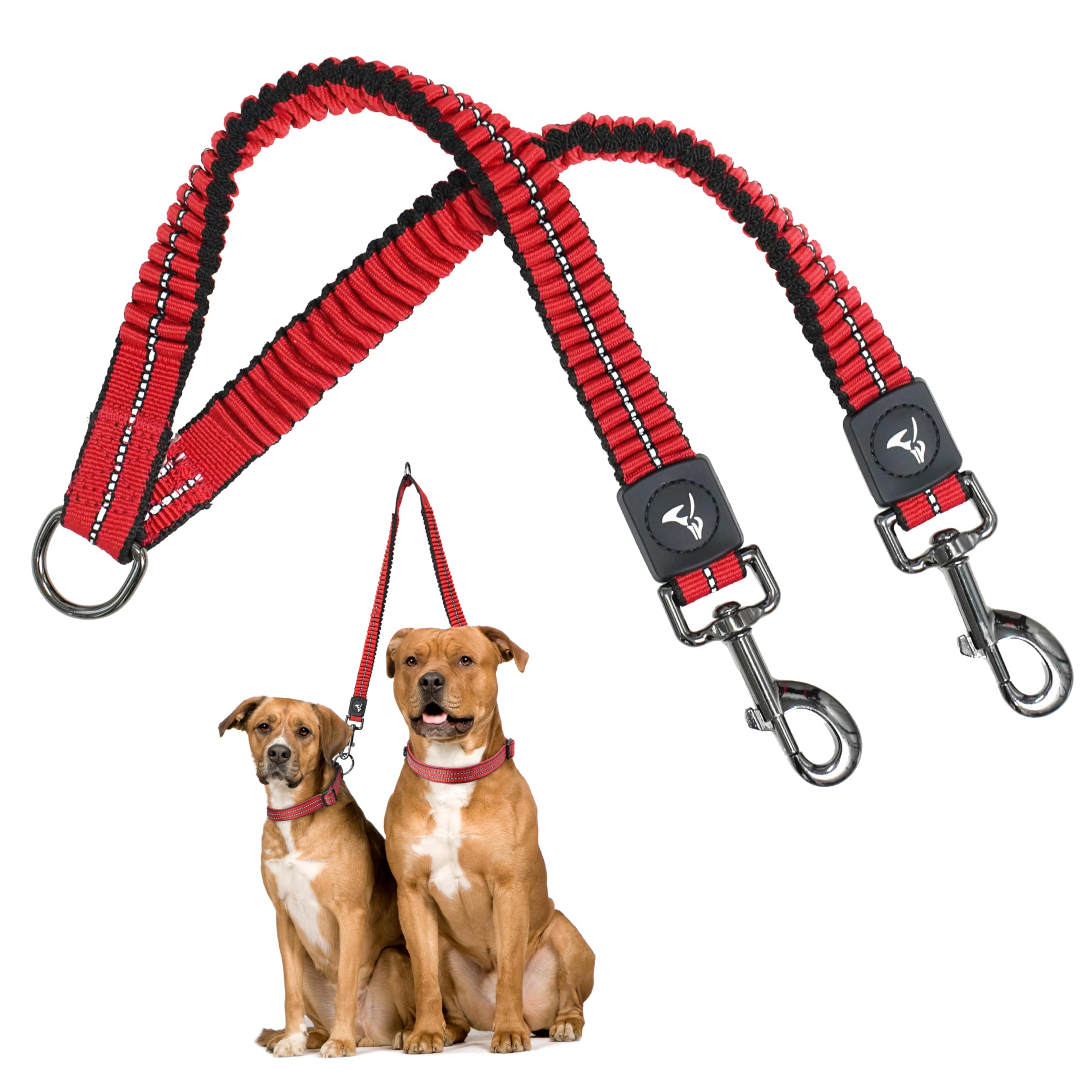 Kruz Double Dog Coupler - Kzvx2-03S - Tangle Free Dog Walking And Training Dual Extension Coupler - Comfortable, Shock Absorbing
