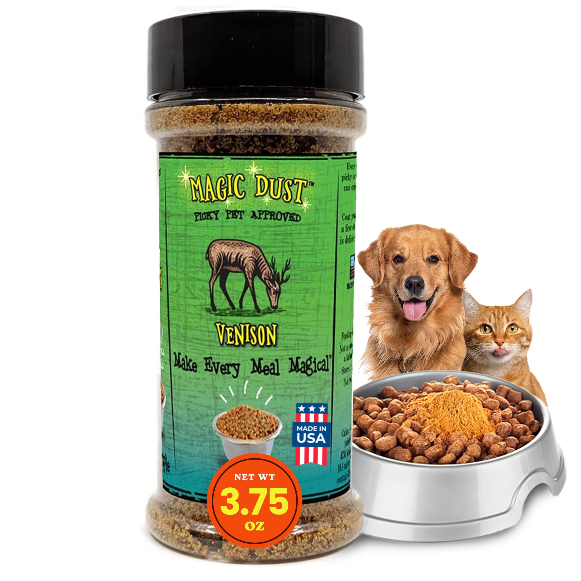 Wild Meadow Farms - Magic Dust Venison Jerky Topper, Single Protein Pet Food Topper for Dogs & Cats, Enhance Flavor & Elevate Me