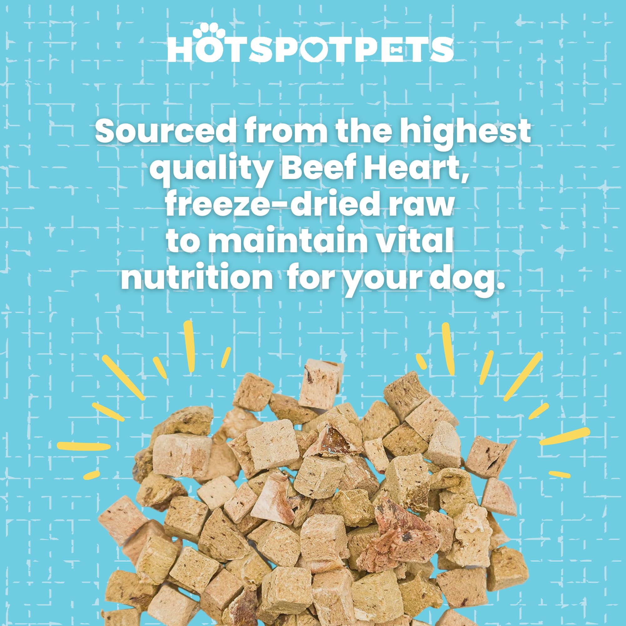 hotspot pets Freeze Dried Raw Beef Meal Toppers for Dogs - Single Protein, All Natural, Grain-Free - Perfect for Training, Toppe