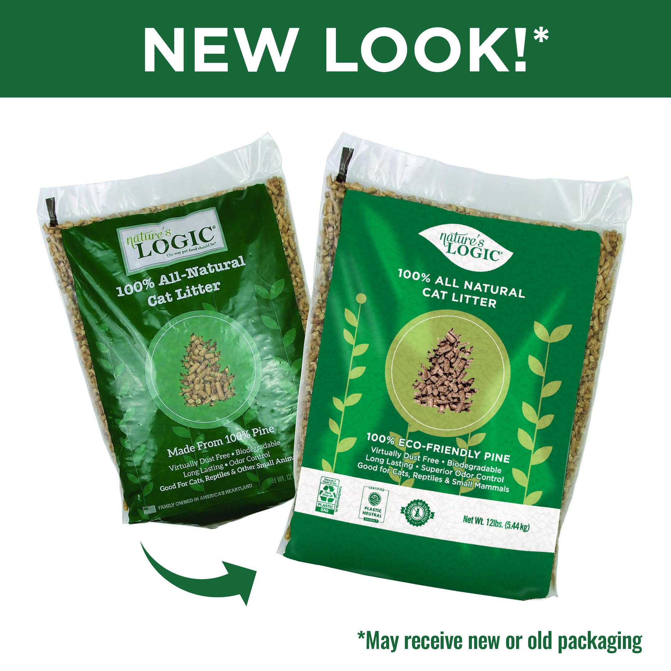 Nature'S Logic 100% Natural Pine Pellet Cat Litter - 100% Ponderosa Pine, Dust-Free, Unscented, Biodegradable - Safe For Cats, K