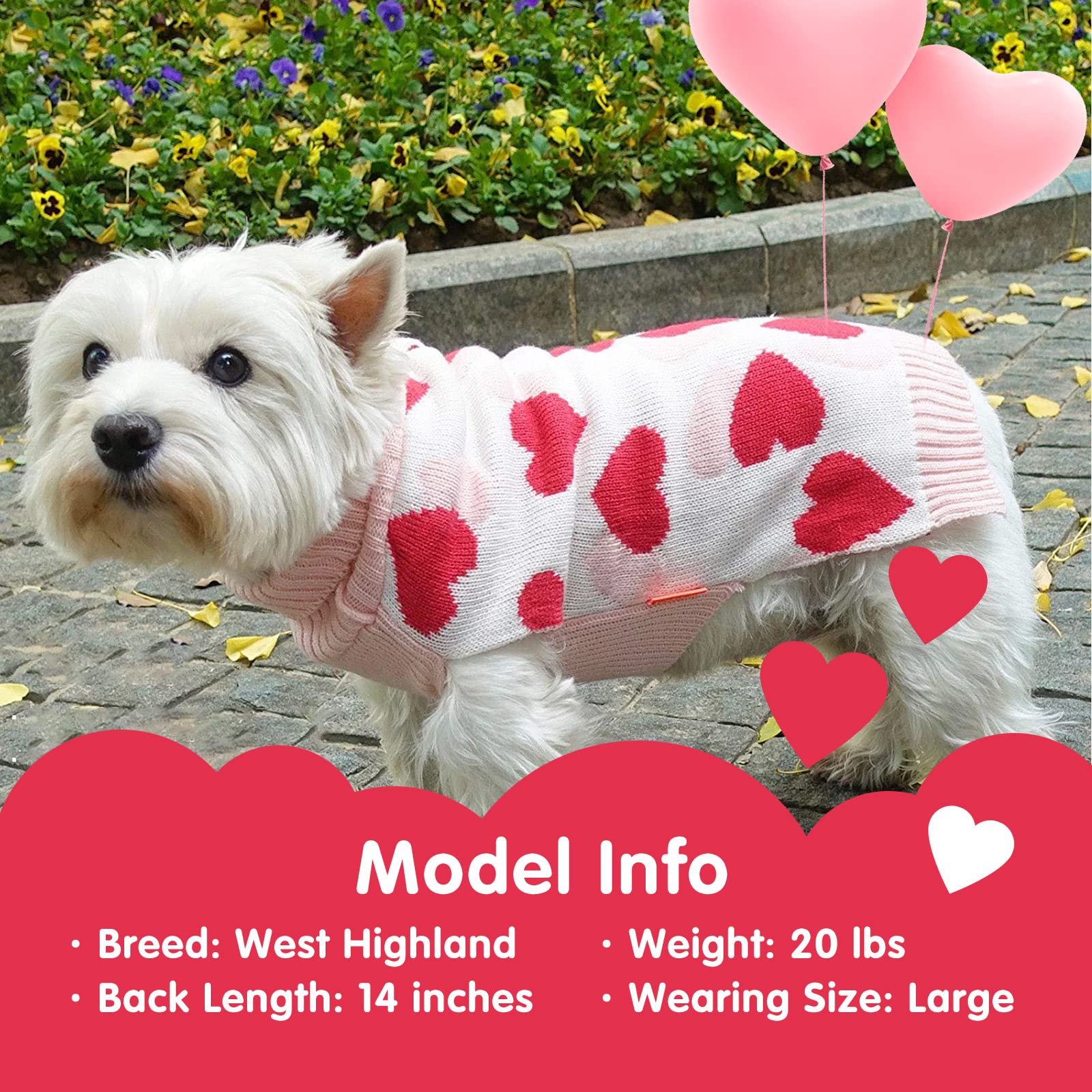 Kyeese Dog Sweater For Medium Dogs With Leash Hole Dog Sweaters Red Heartpet Sweater,Xxl