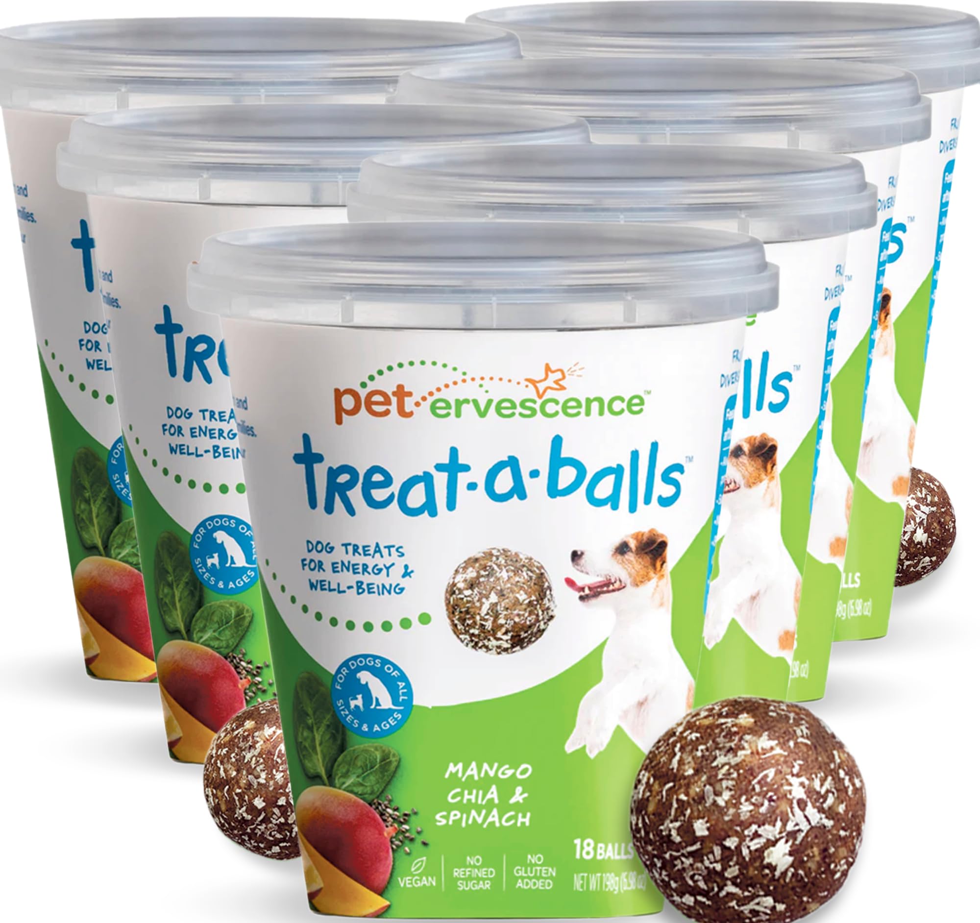 TREAT-A-BALLS Nutritious All Natural Bulk Dog Treats - Vegan, Fiber-Rich, Human-Grade - All Breeds, Sizes, Ages - Made in New Ze