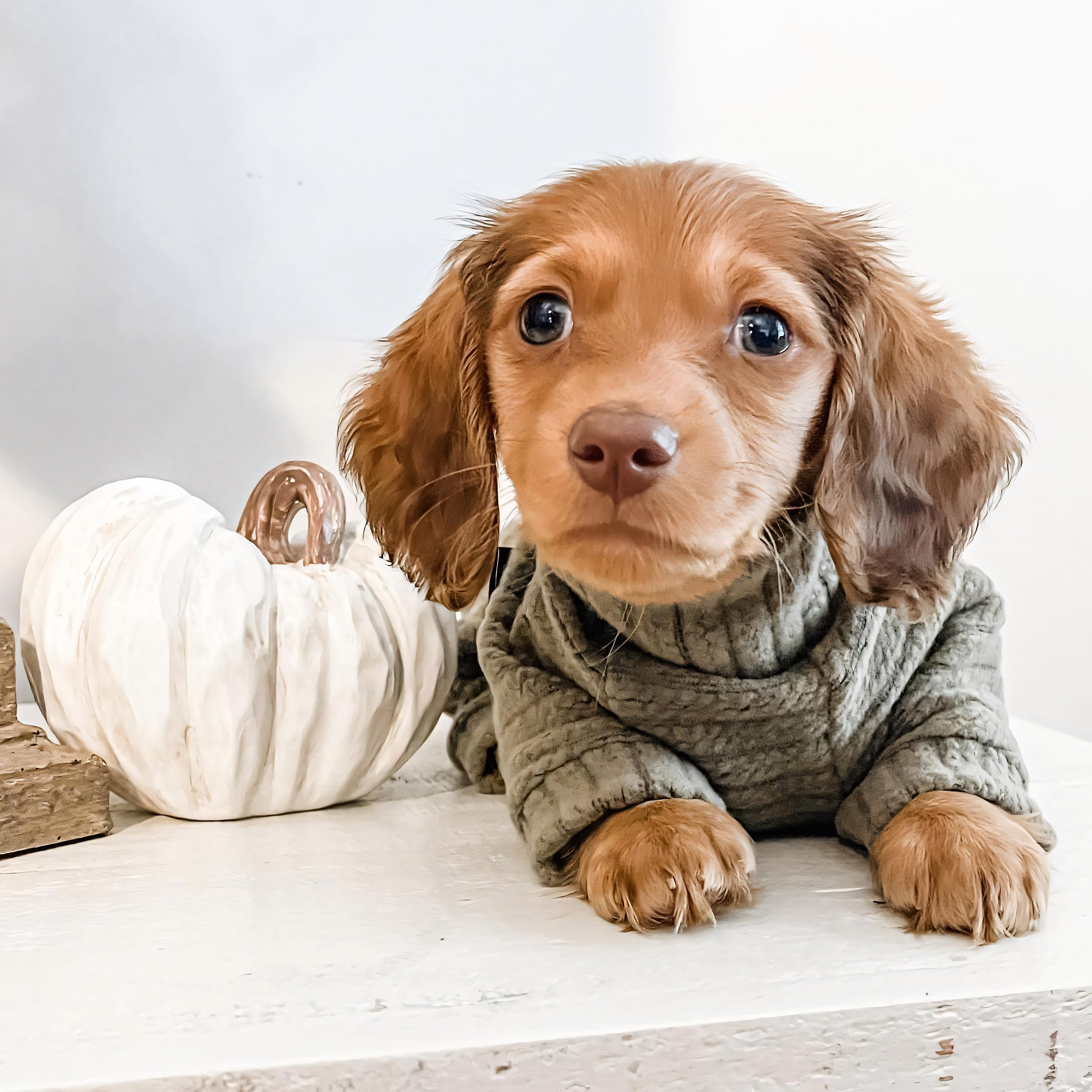 Fitwarm Turtleneck Knitted Dog Sweater Puppy Pajamas Thermal Doggie Winter Clothes Knitwear Pet Coats Cat Apparel Green X-Small