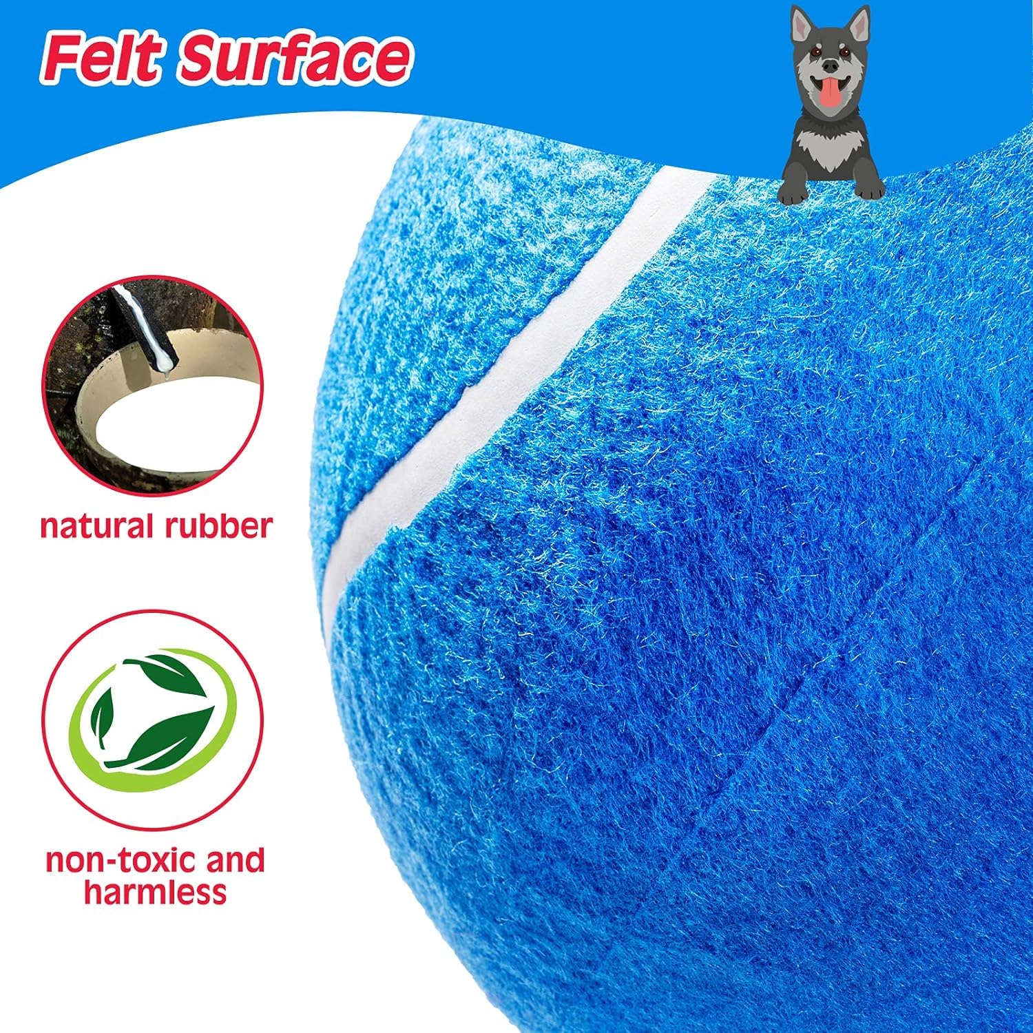 Expawlorer Dog Toy Ball-9.5''Giant Tennis Balls For Dogs, Christmas Dog Toy Balls, Interactive Large Tennis Balls For Dogs With Inflating Needles For Training Playing Sports