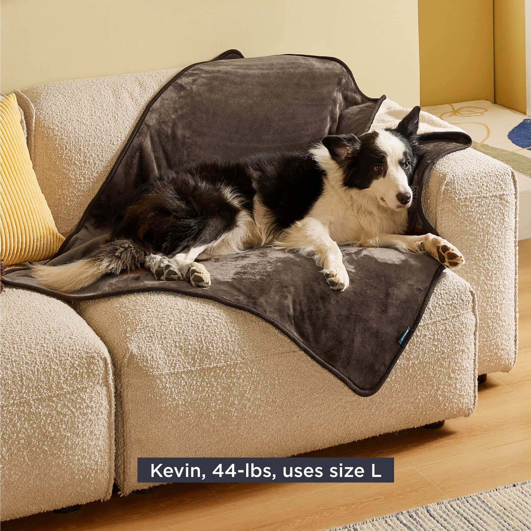 Bedsure Waterproof Dog Blankets For Large Dogs - Large Cat Blanket Washable For Couch Protection, Sherpa Fleece Puppy Blanket, Soft Plush Reversible Throw Furniture Protector, 40X50, Coffee Brown