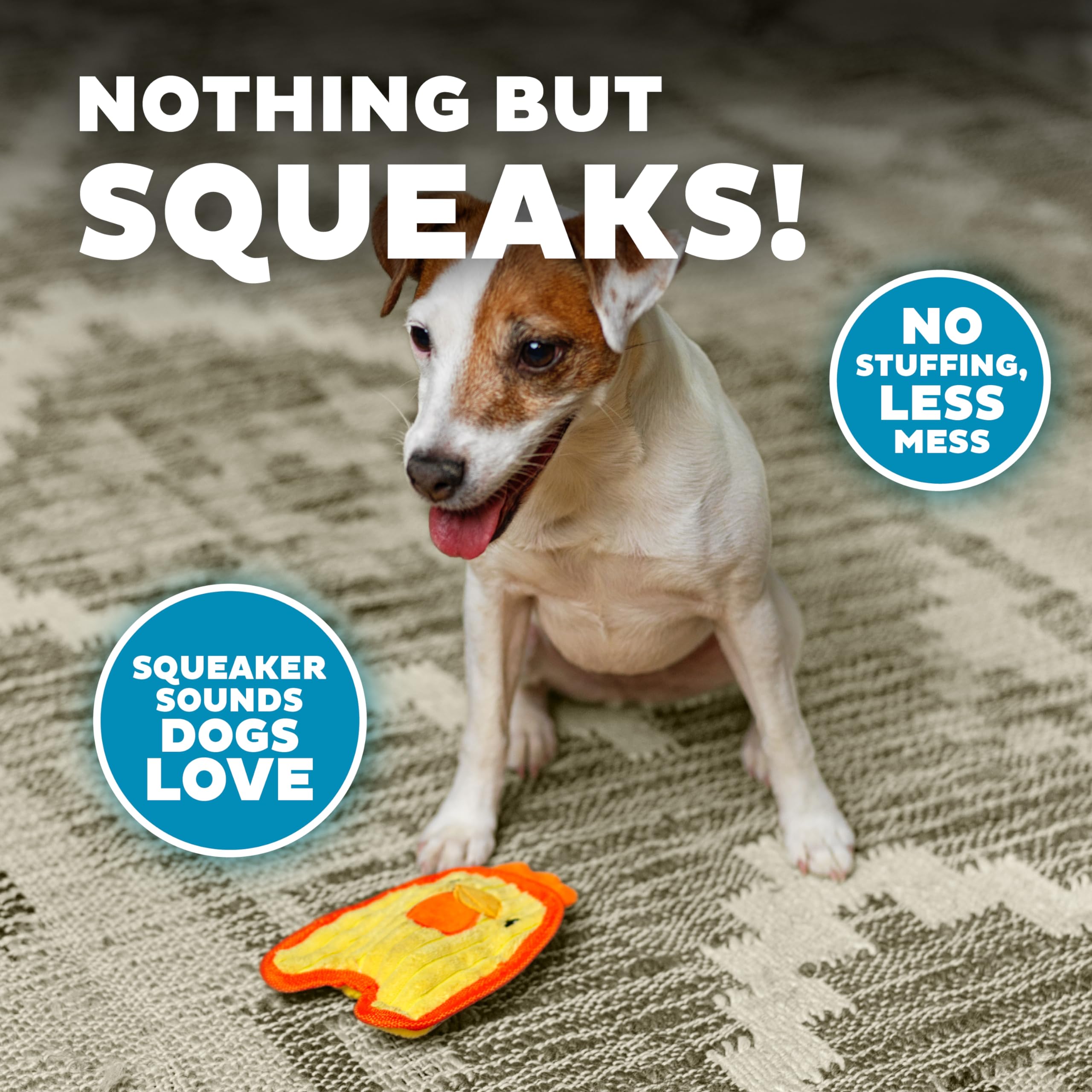 Outward Hound Durablez Tough Plush Squeaky Dog Toy, Chicken, Yellow, Xs
