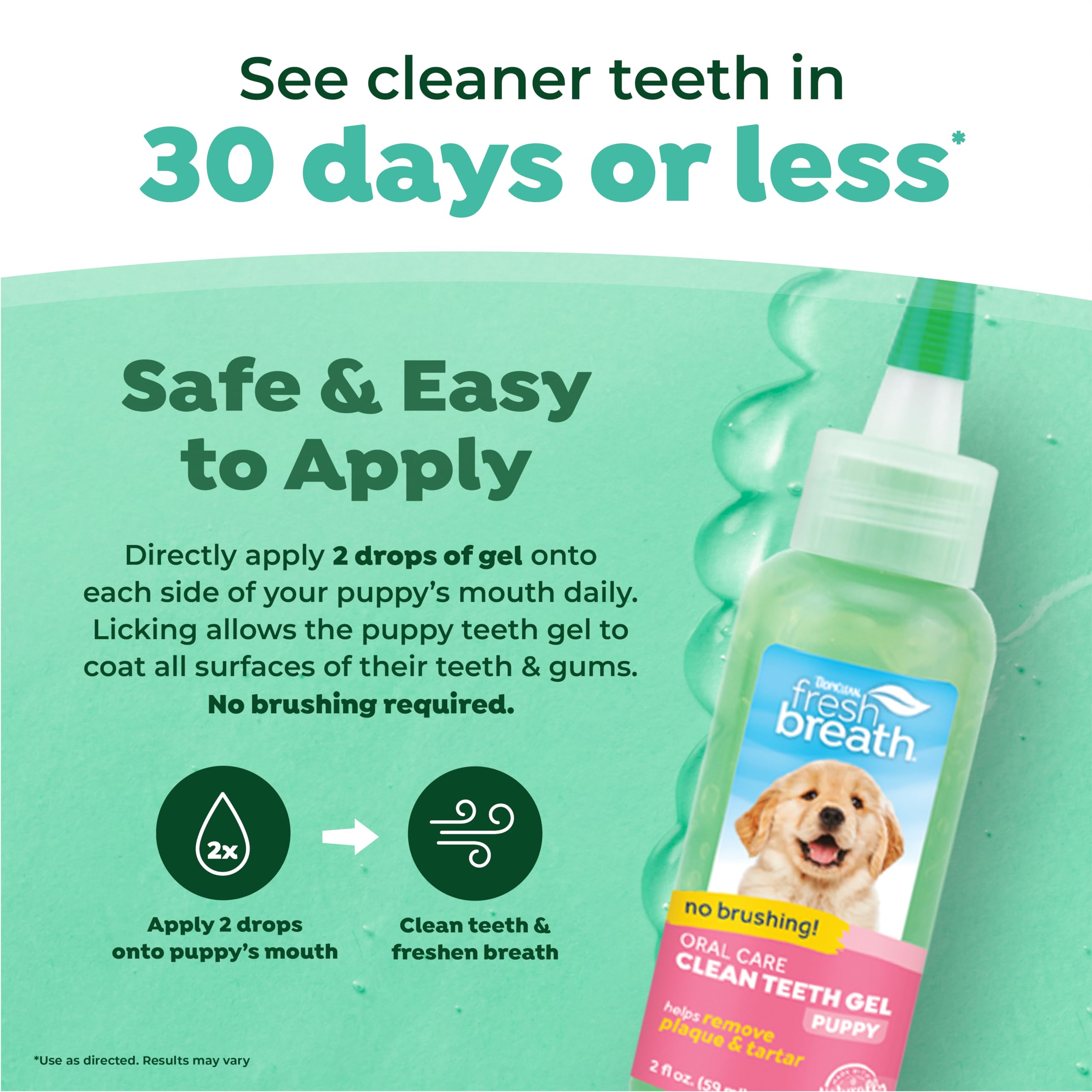 TropiClean Fresh Breath Dog Toothpaste for Teeth Cleaning, Breath Freshener, Easy to Use Plaque & Tartar Remover Gel, No Toothbr