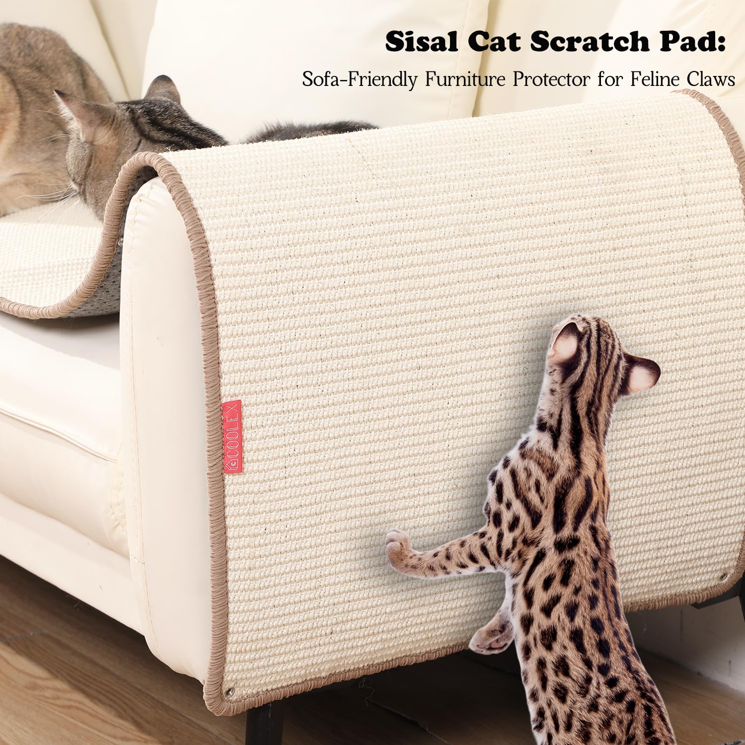 66.93X19.68X0.32 Inch Thickened Cat Wall Scratcher Carpet, Cat Climbing Wall, Durable Furniture, Tall Scratching Post, Scratcher