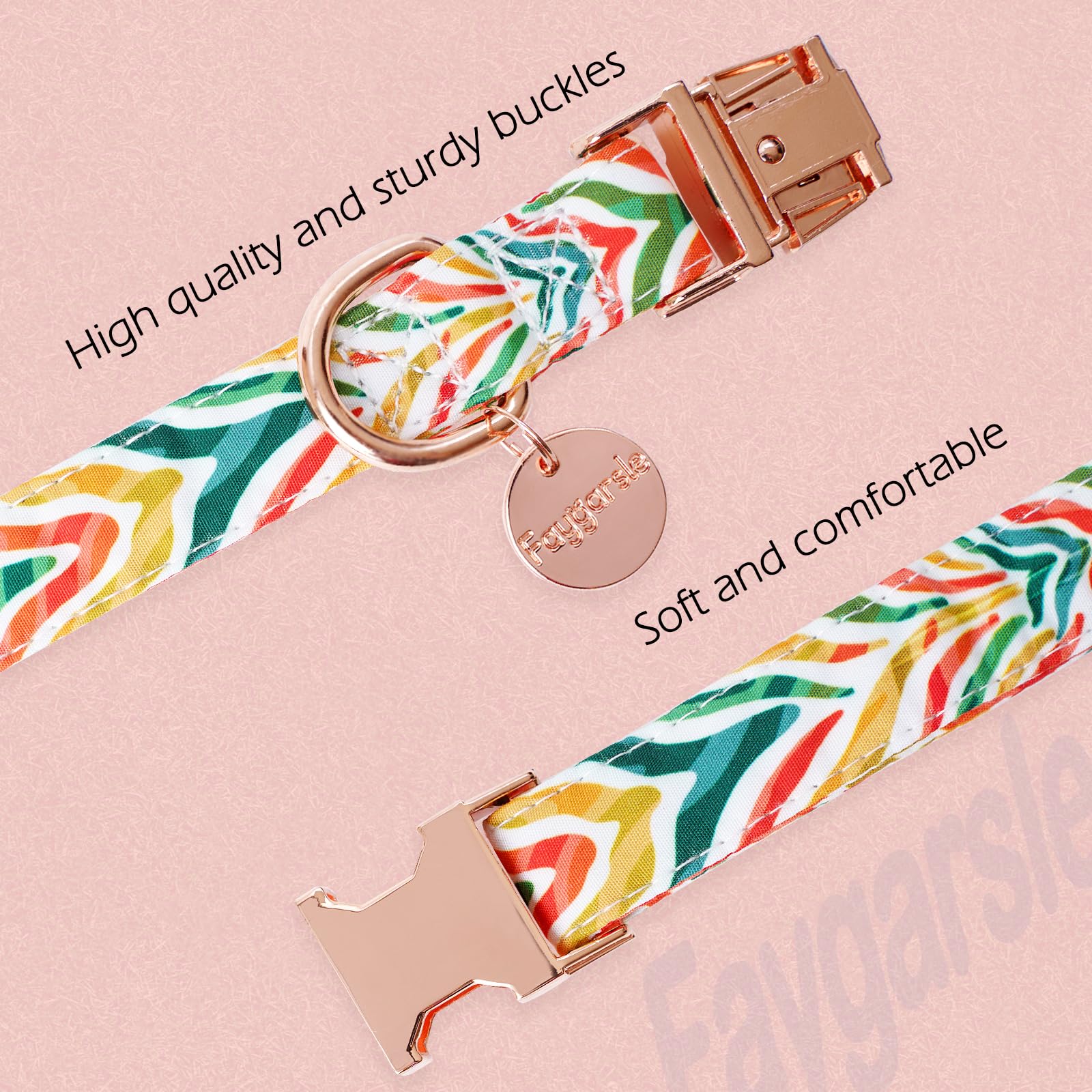 Faygarsle Multicolor Pattern Dog Collar For Small Medium Large Dogs Cute Puppy Collars For Female Dogs For Summer Spring Wedding