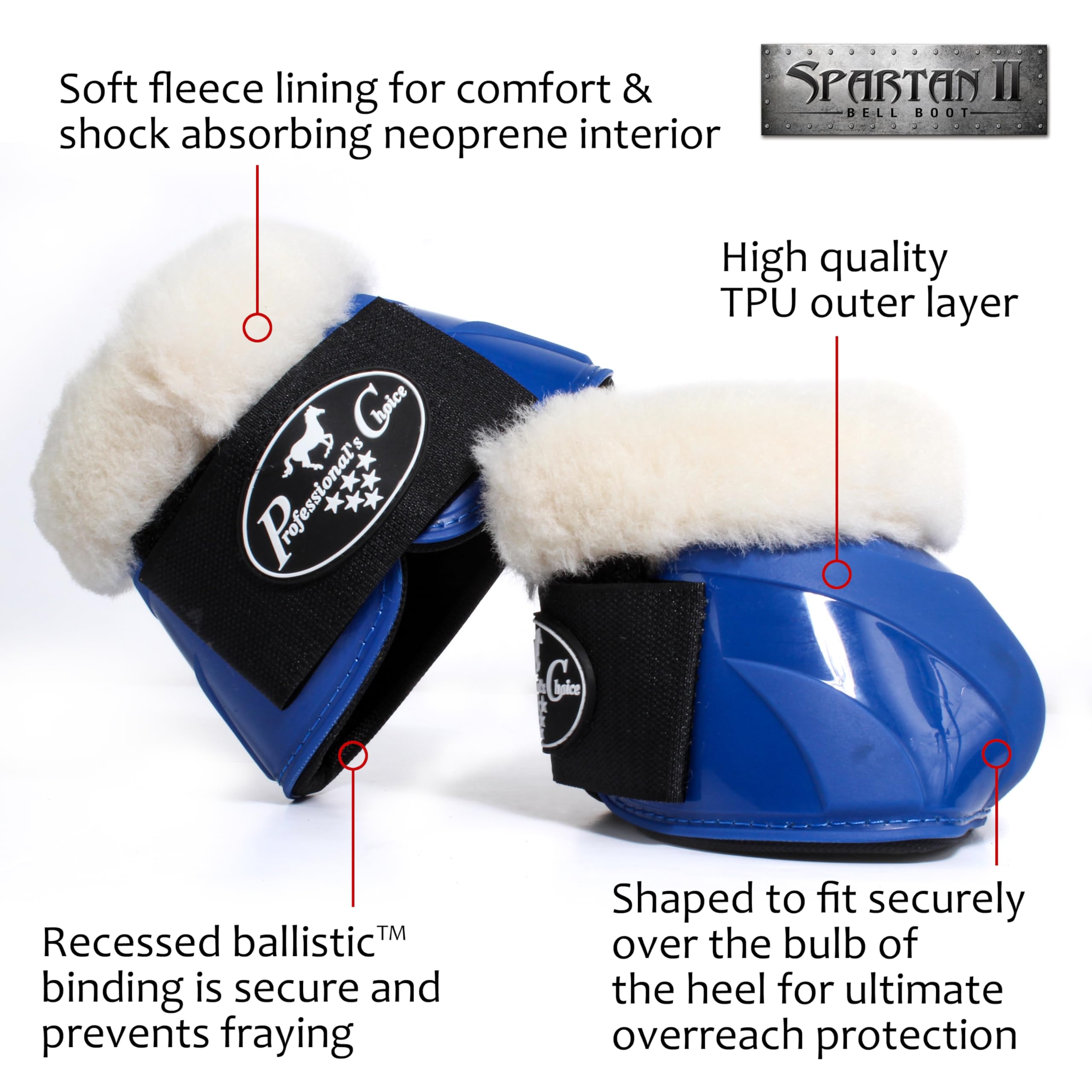 Professional'S Choice Spartan Ii Bell Boot With Fleece, Royal, Medium