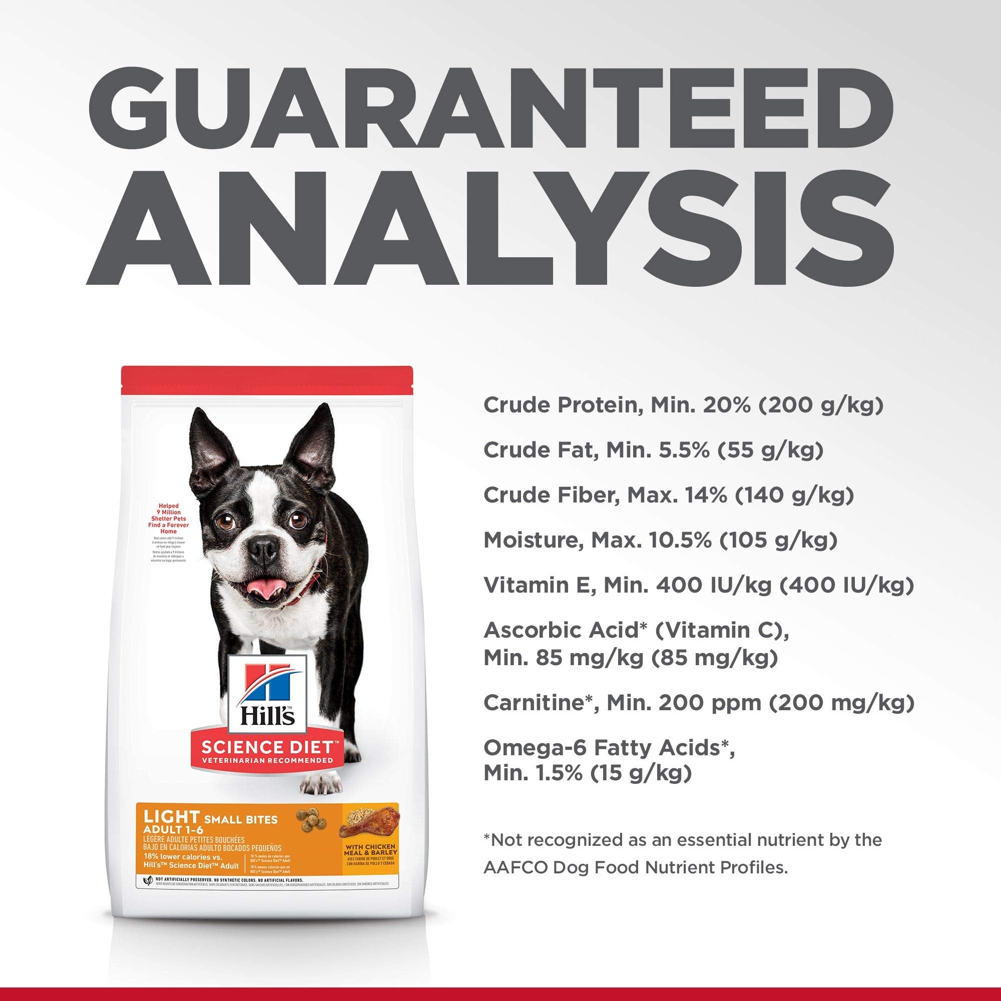 Hills Science Diet - Light Small Bites Lower Calories, Chicken Meal & Barley Dry Dog Food, 5 LB Bag