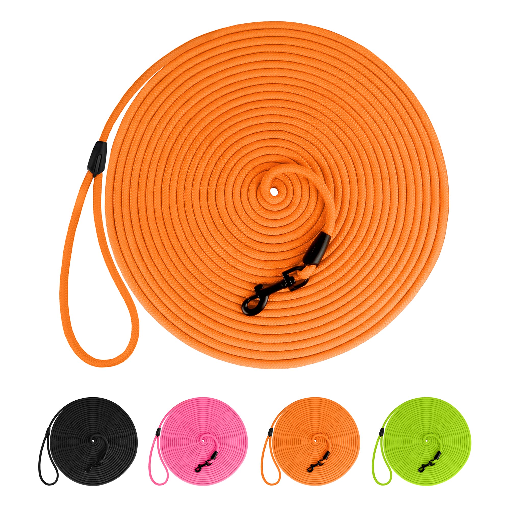 BronzeDog Rope Pro Training Dog Collar Braided No Pull Quick Release Round Lead Collars for Dogs Small Medium Large Puppy (30 FT