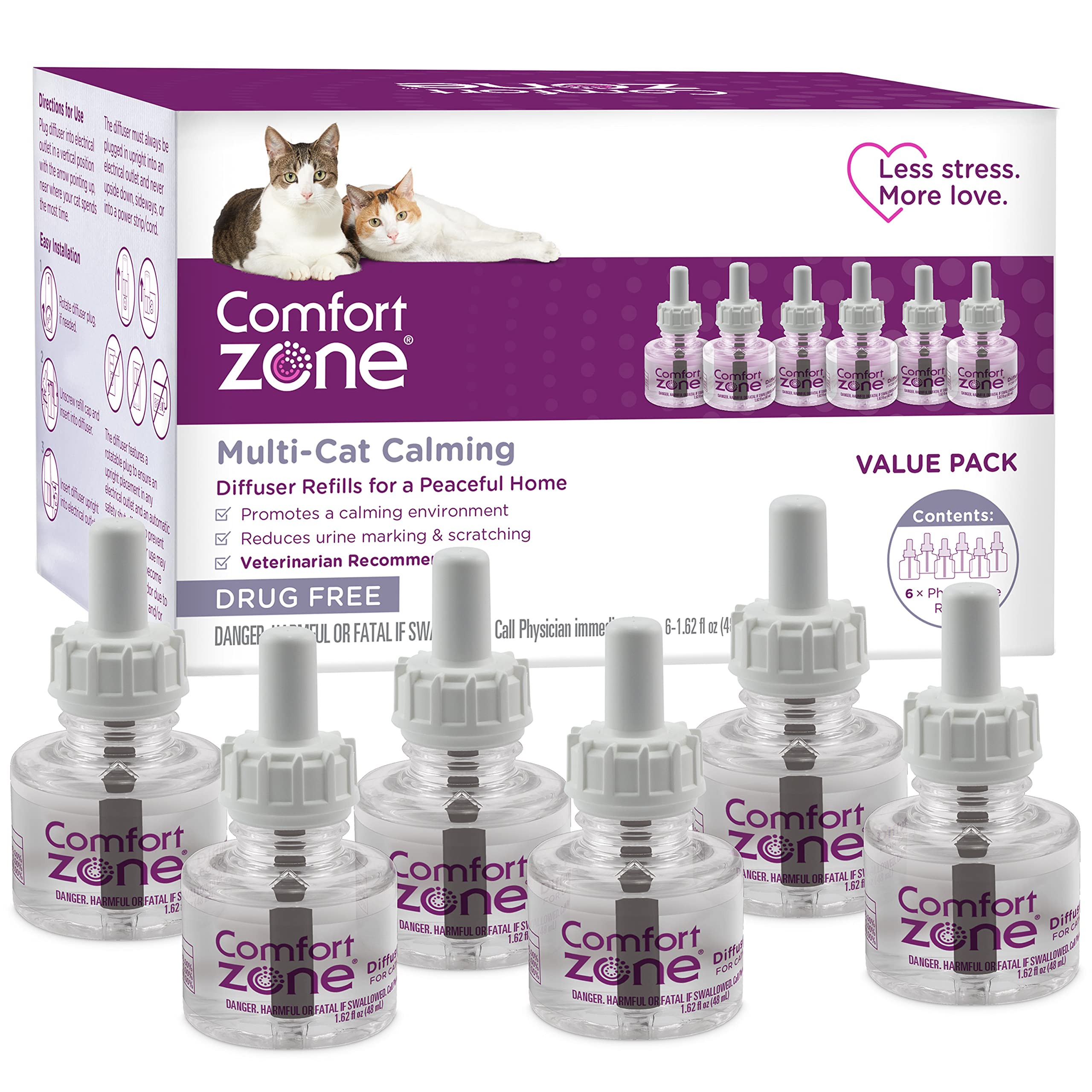 Comfort Zone Multi Cat Calming Diffuser Refills: 6 Pack