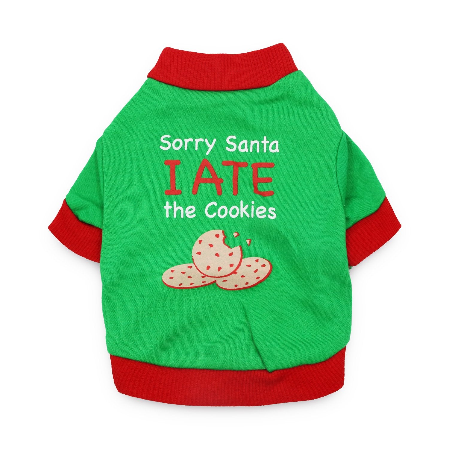 DroolingDog Dog Christmas Shirt Dog Xmas Clothes Pet Holiday Costume Sorry Santa I ATE The Cookie for Small Dogs Christmas T Shi