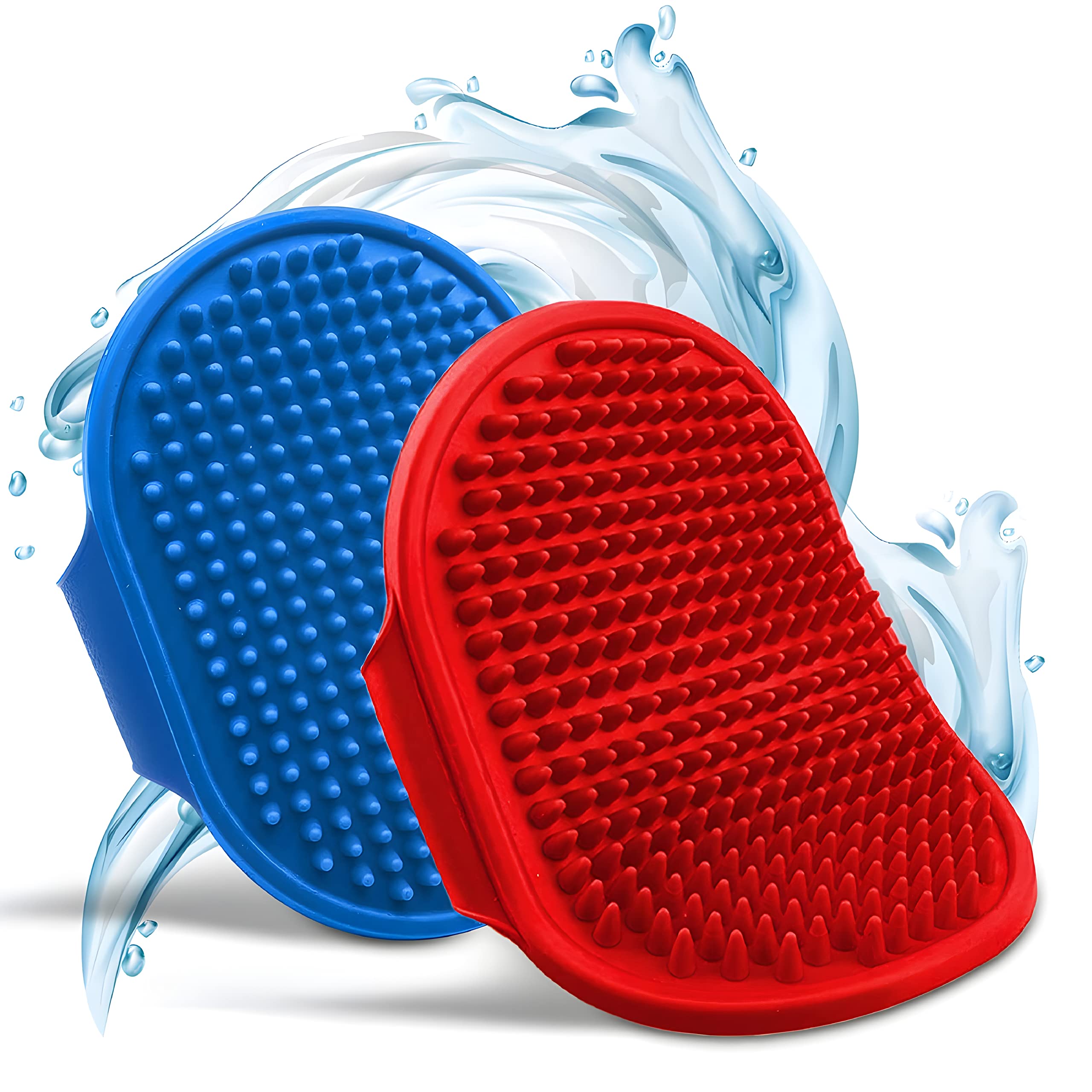 Tails Of Joy Pet Hand Brush With Soft Rubber Bristles Comb Deshedding, Bathing, Massage, Grooming, Cleaning For Dogs And Cats Pa