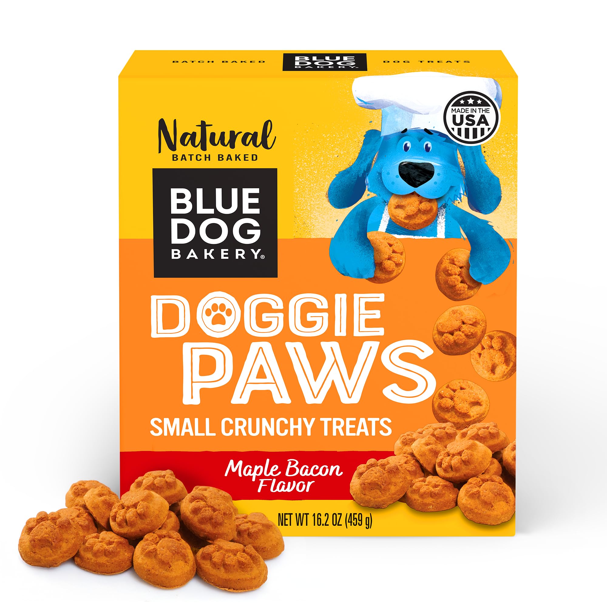 Blue Dog Bakery Natural Dog Treats, Doggie Paws, Maple Bacon Flavor, 16.2oz (1 Count)