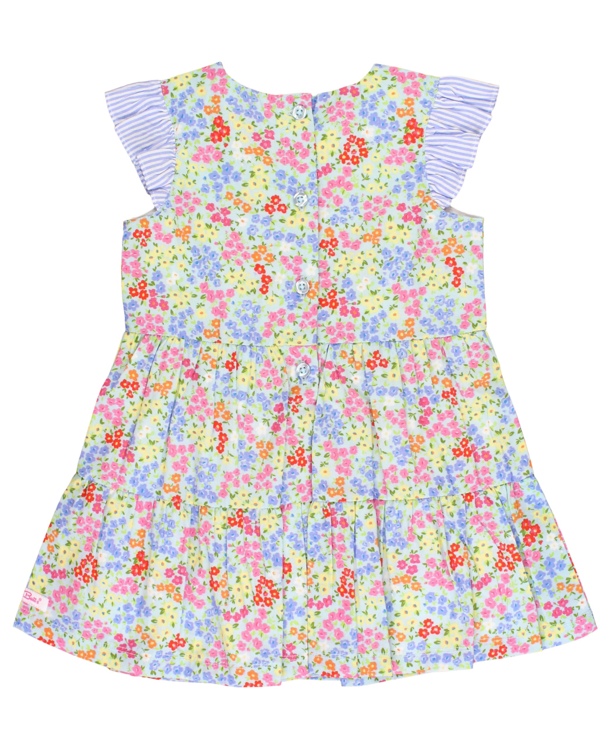 Rufflebutts Petaling Around Flutter Sleeve Tiered Dress - 6-12M