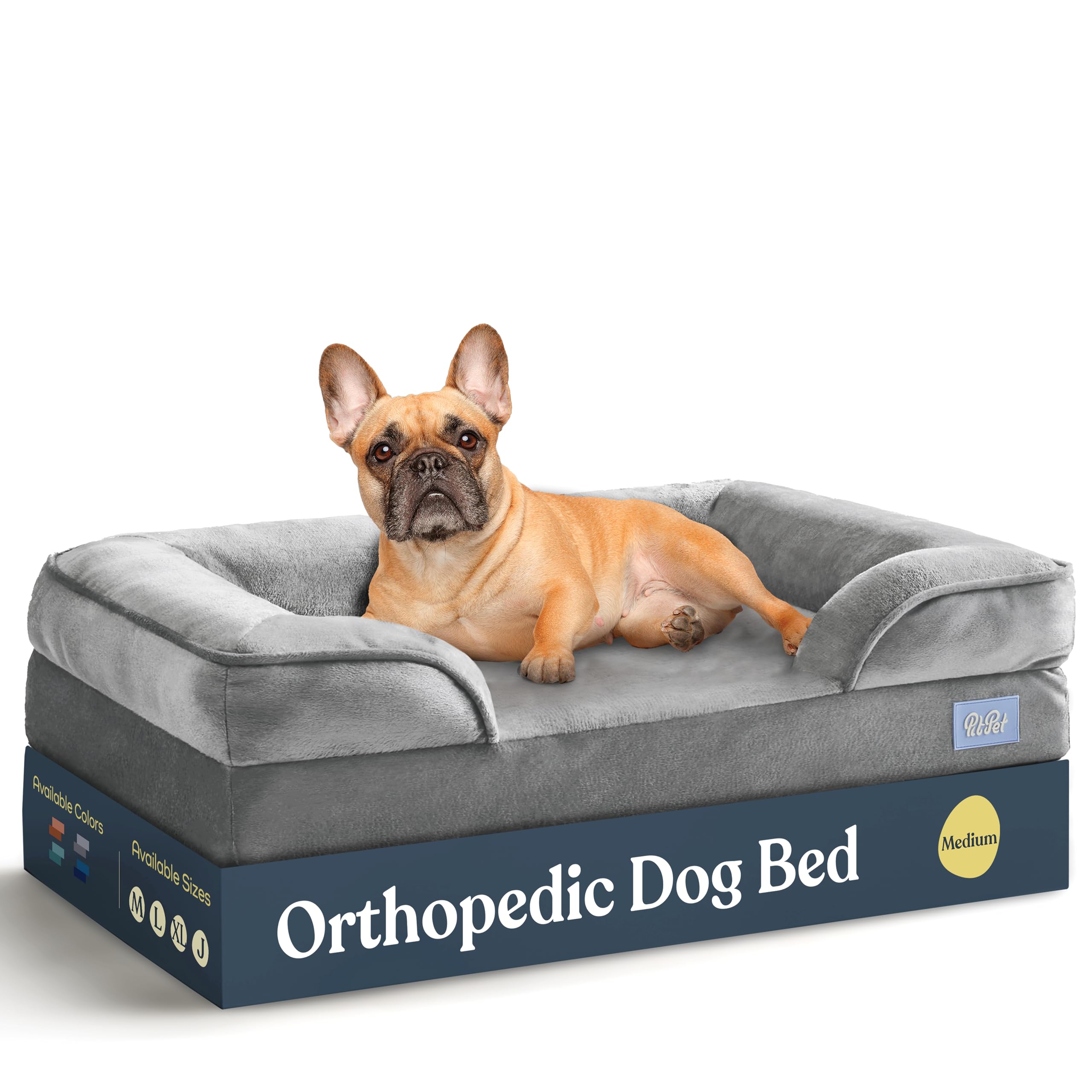 Orthopedic Sofa Dog Bed - Ultra Comfortable Dog Beds For Medium Dogs - Breathable & Waterproof Pet Bed- Egg Foam Sofa Bed With Extra Head And Neck Support - Removable Washable Cover & Nonslip Bottom.