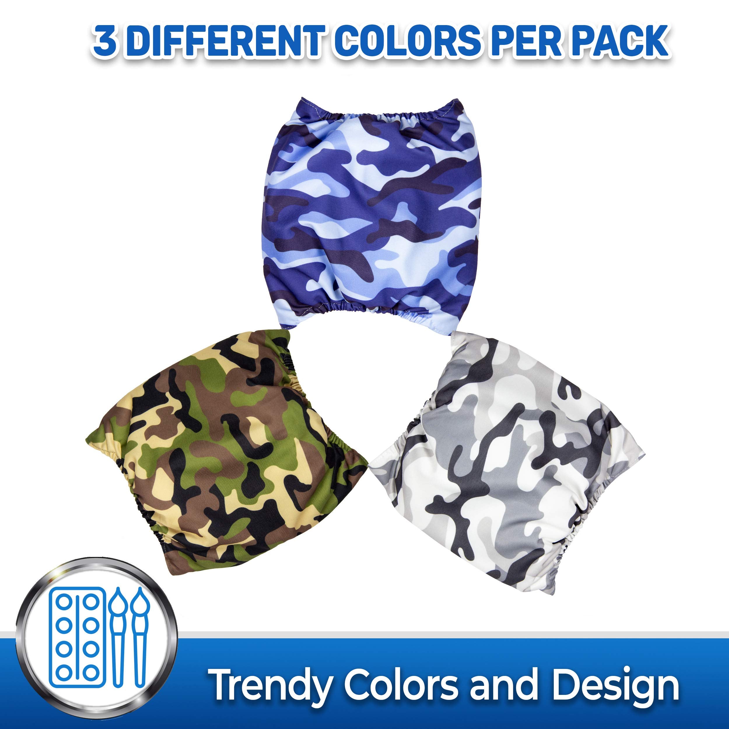 Premium Male Dog Belly Band Washable (3-Pack) (camo, Medium (15-21 Waist))