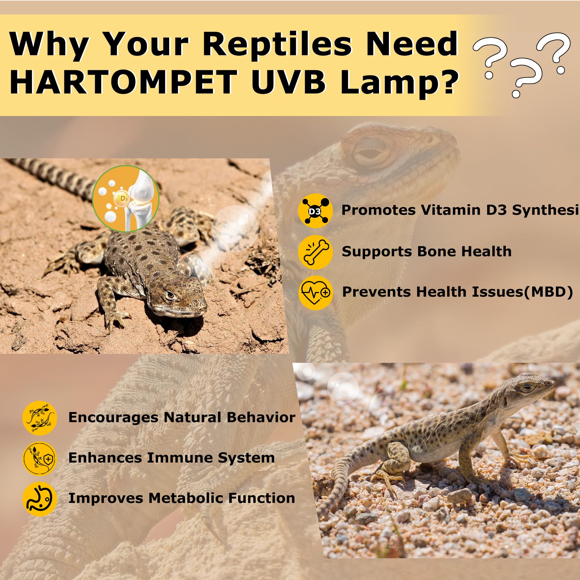Hartompet Uvb 105.0 Reptile Light 13W, Compact Fluorescent Lamp,Coil Uvb Desert Bulb-Lighting For Bearded Dragons, Lizards, Tort