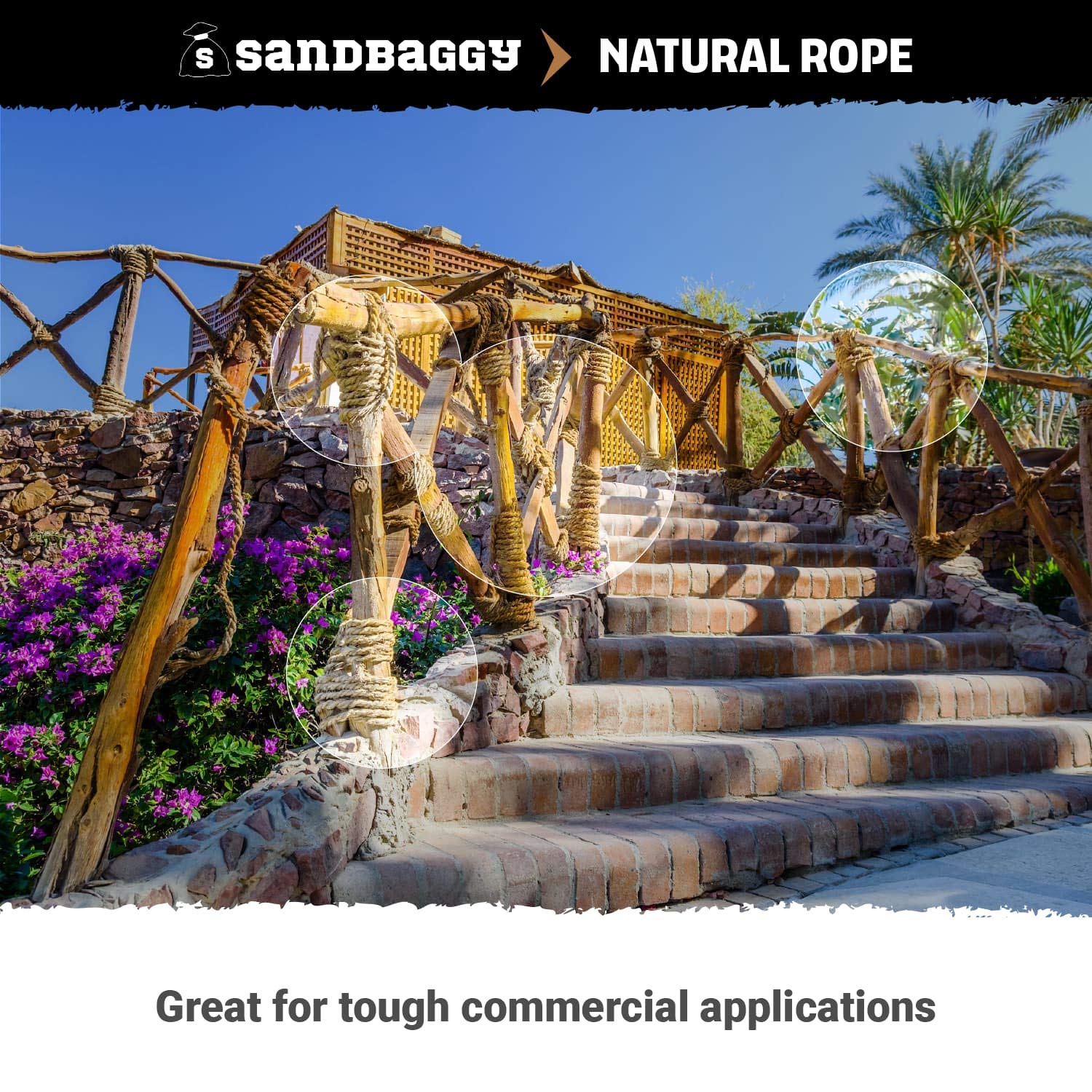 Sandbaggy Sisal Rope Twine 1/4 Inch X 500 Ft | Industrial Grade | No Synthetic Materials - Eco-Friendly Product | Higher Quality Compared To Home Depot, Walmart, Lowes (2 Rolls)