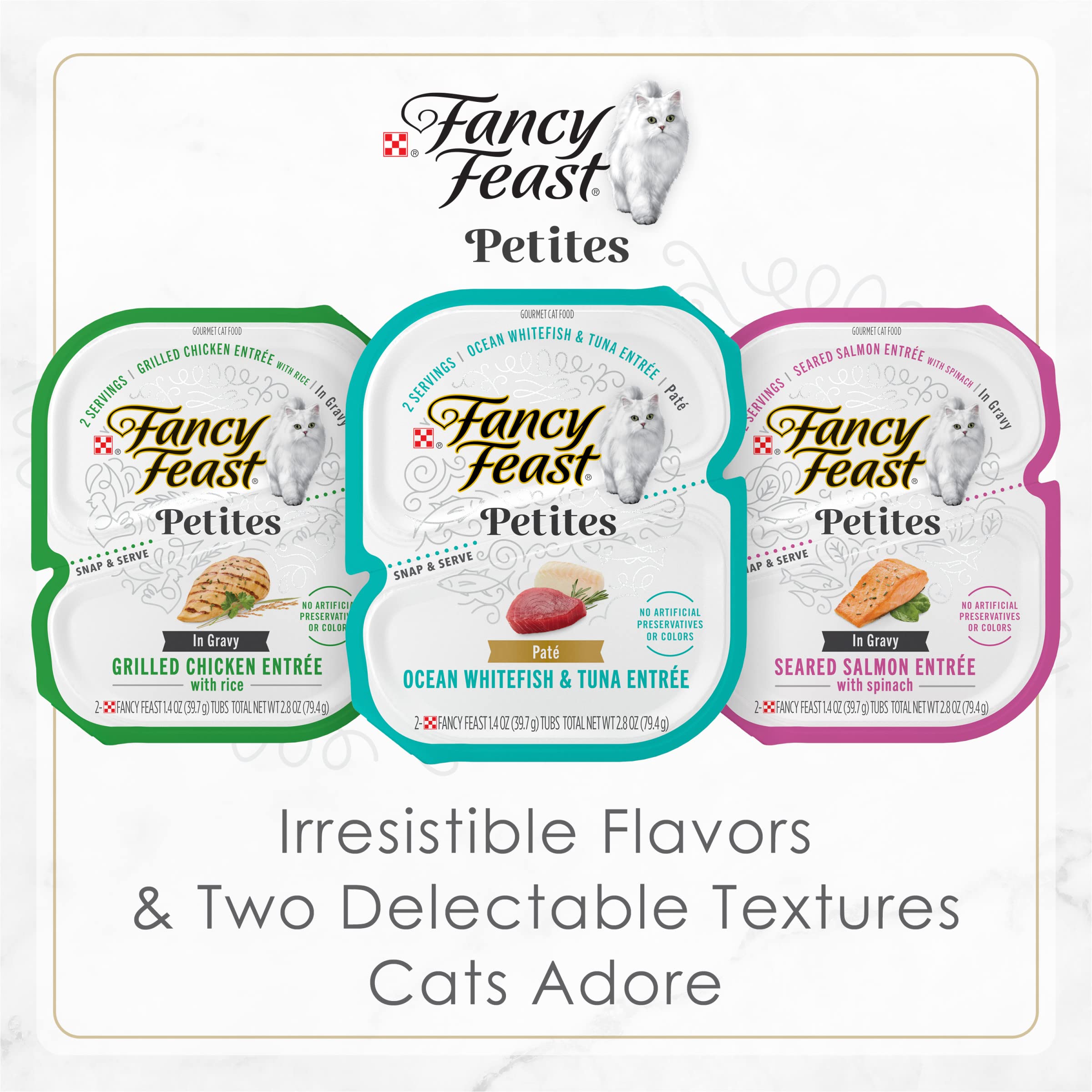 PURINA Fancy Feast Gourmet Gravy Wet Cat Food, Seared Salmon with Spinach, (12) 2.8 oz. Tubs