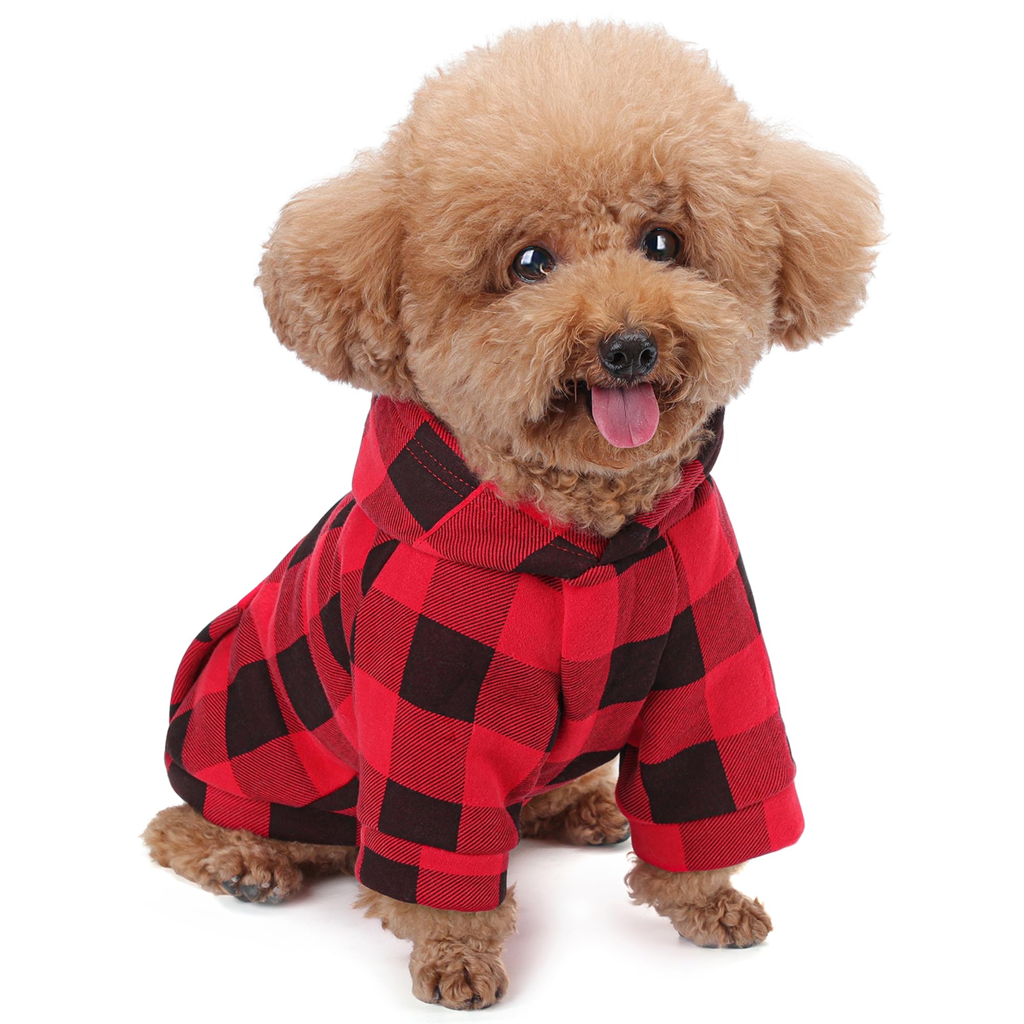 Plaid Dog Hoodie: Premium Polycotton Fabric Dog Clothes With Back Pocket And Leash Hole, Dog Sweatshirt For Small, Medium, & Lar