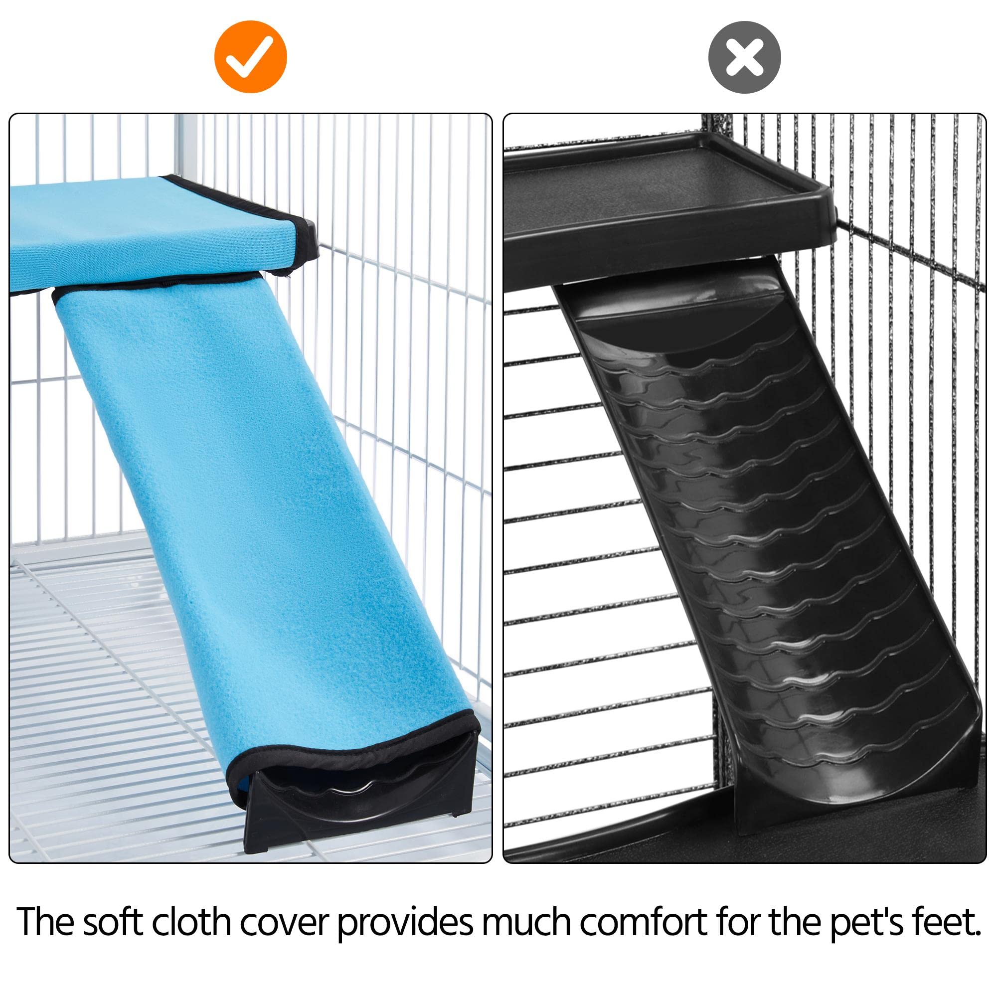 Yaheetech Small Animal Cage, Metal Pet Cage With Removable Tray/Ladder/Wheels, Ferret Cage, Chinchilla Cage, Sugar Glider Cage, White