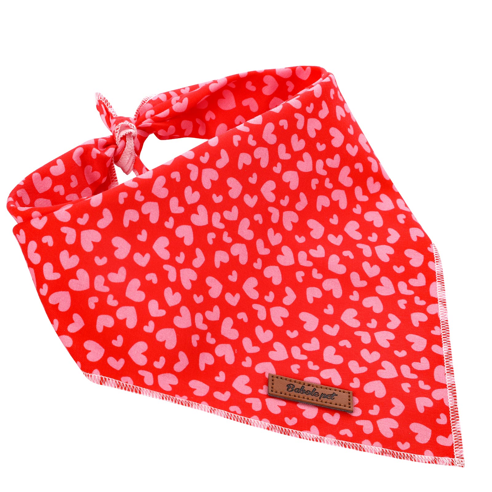 Babole Pet Valentine'S Day Dog Bandanas, 1Pc Pink Red Love Washable Square Dog Scarfs For Small Medium Large Dogs Adjustable Dog