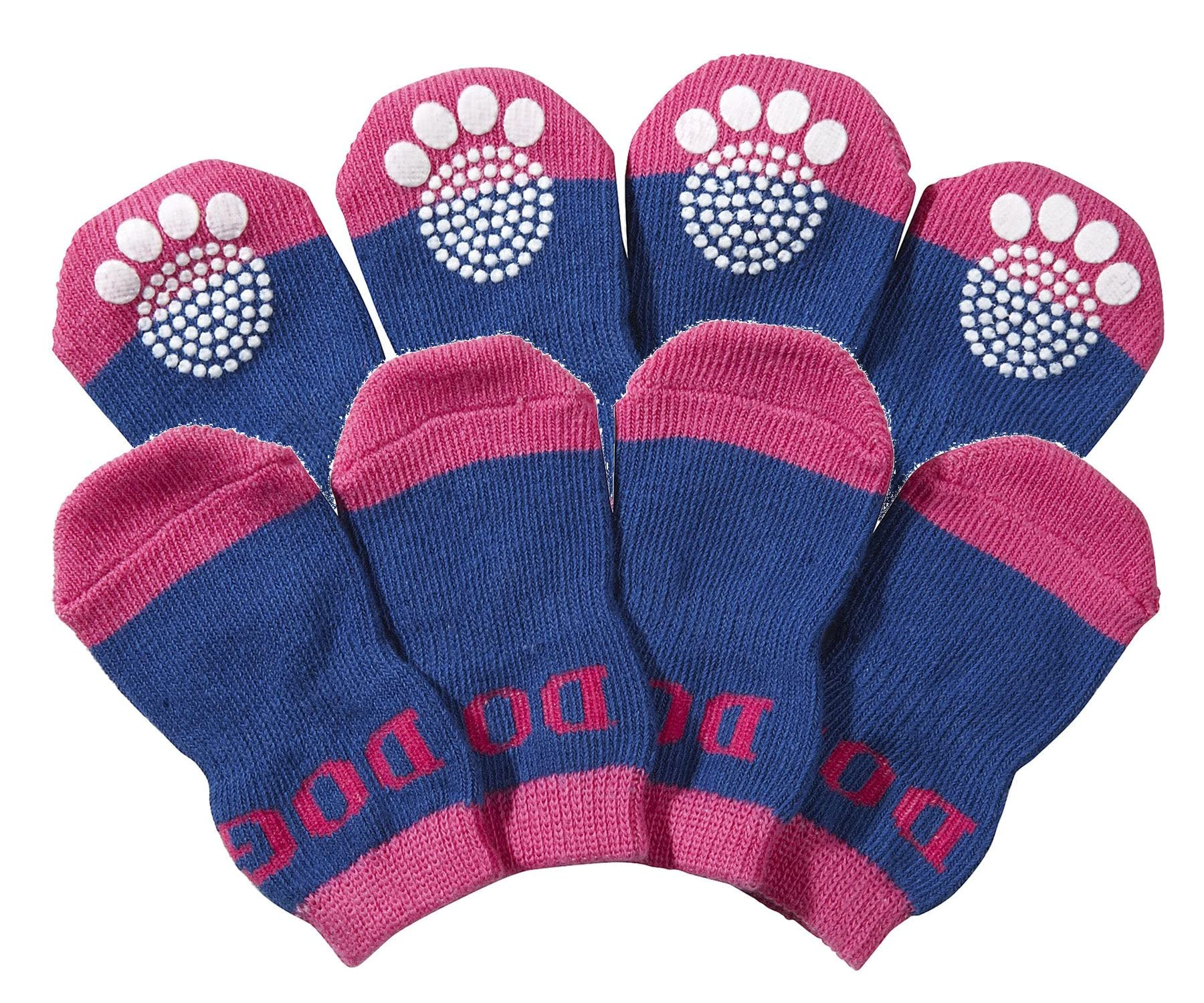 Pet Life Antislippage Dog Socks  Pet Socks With Rubberized Micro Grips For Premium Traction  Set Of 4 Socks For Dogs