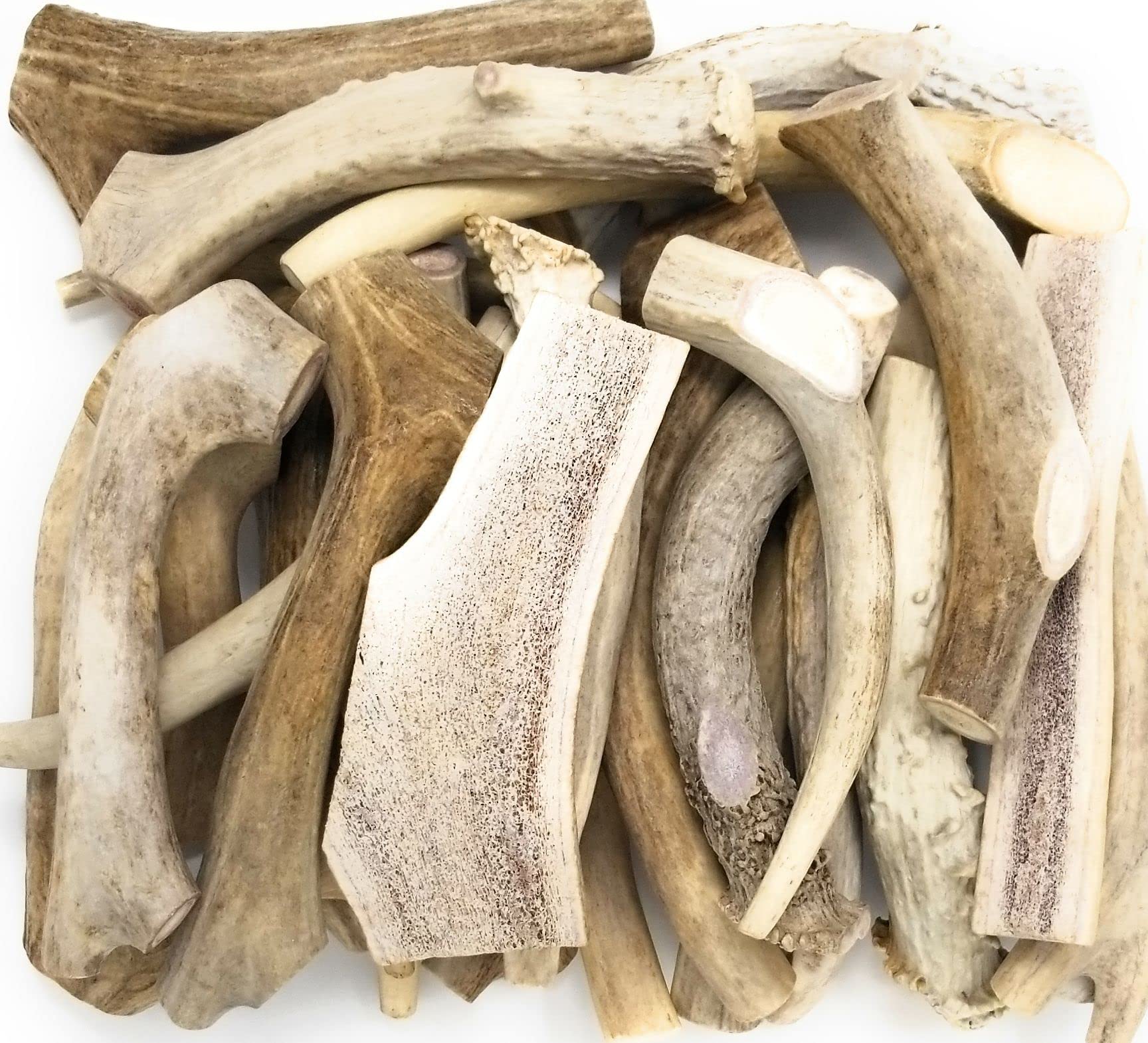 Big Dog Antler Chews - One Pound Pack of Sun-Aged Deer and Elk Antler Dog Bone Chews - Natural Healthy Long-Lasting Treat