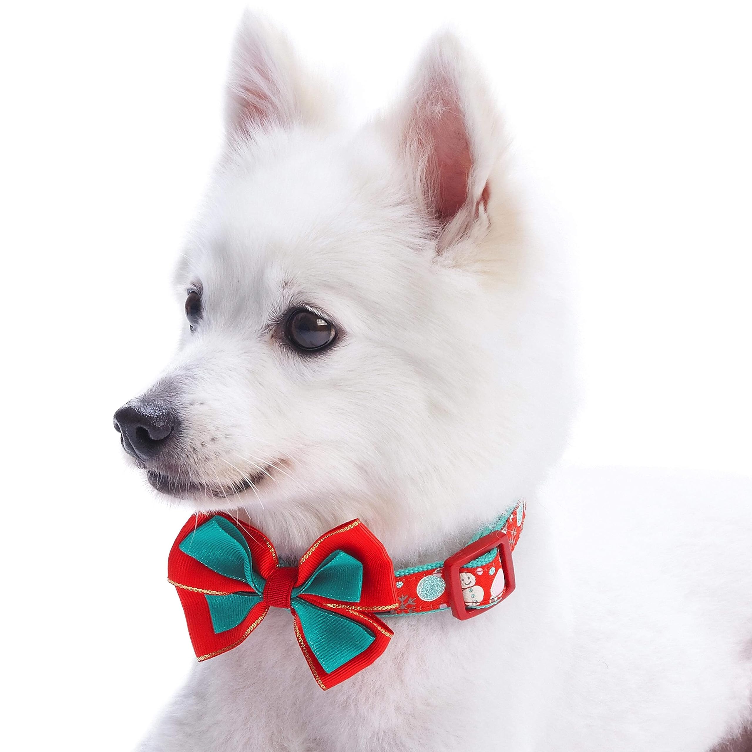 Blueberry Pet Dog Collar - Christmas Collar & Holiday Dog Collars With Bowtie, Medium 14.5-20 - Quick Release Dog Christmas