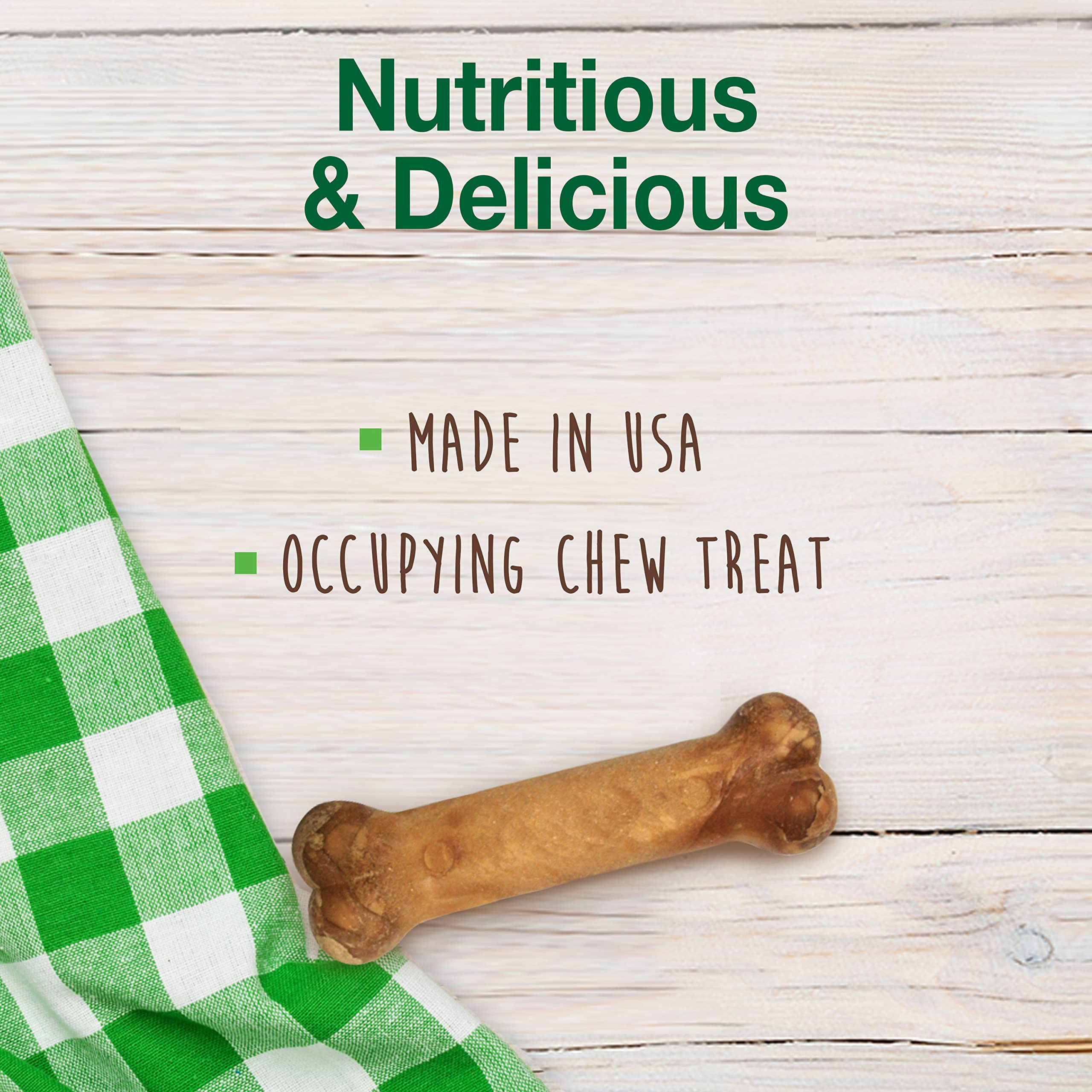 Nylabone Healthy Edibles Natural Dog Chews Long Lasting Bacon Flavor Treats for Dogs, Medium/Wolf (1 Count)