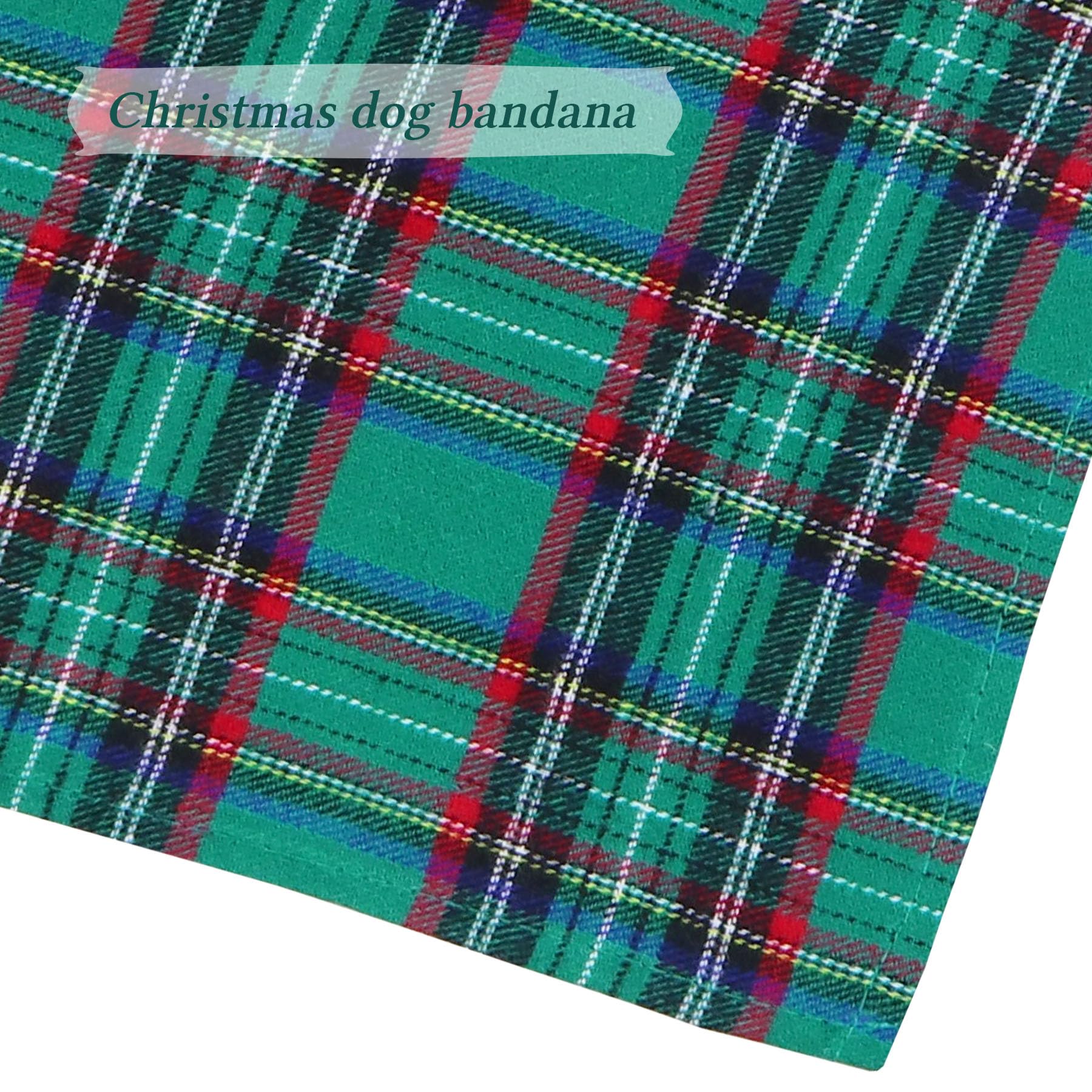 Stmk 2 Pack Multi Size Dog Christmas Bandanas, Premium Cotton Fabric Plaid Holiday Bandanas For Small Medium Dogs Pets (Christma