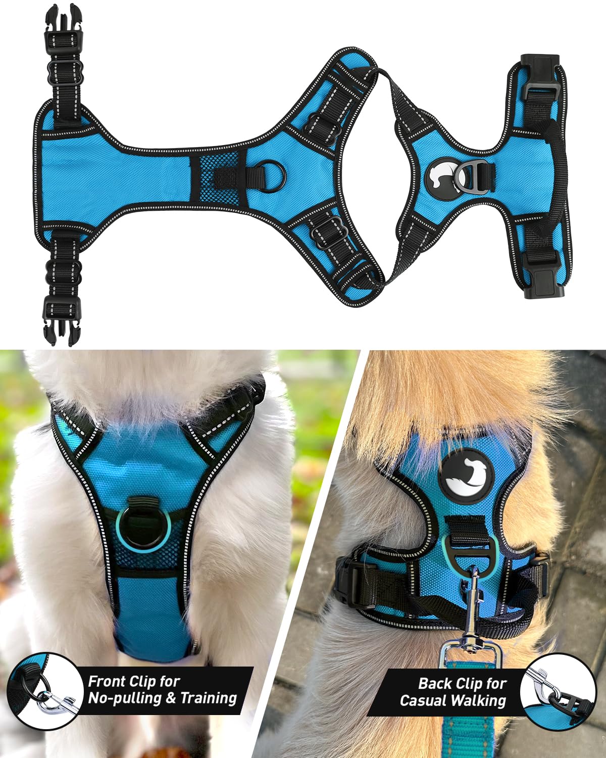 Joytale No Pull Dog Harness For Extra Large Dogs, Reflective Pet Vest With Front Clip, Adjustable Soft Padded Harnesses With Eas