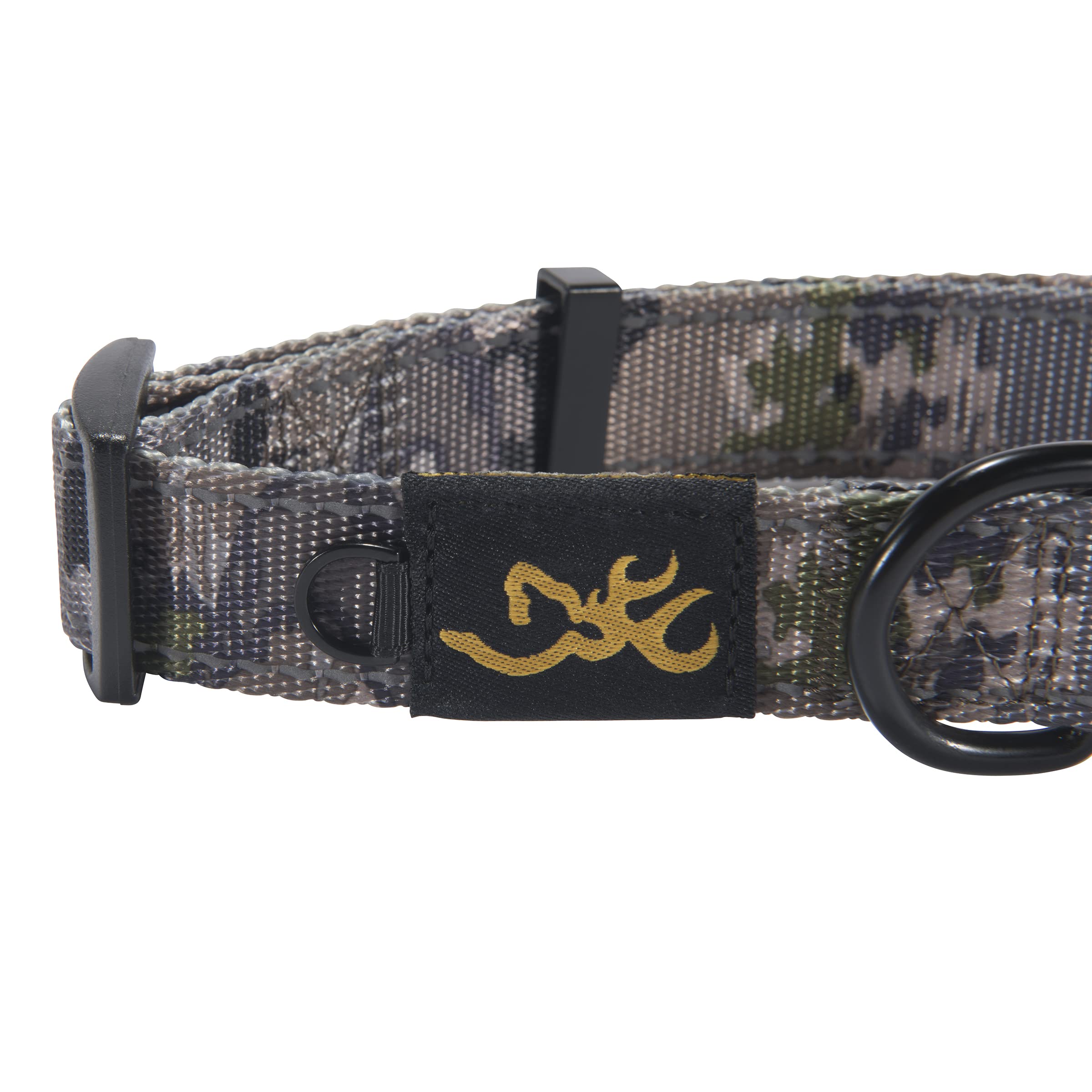 Browning Classic Preformance Webbing Pet Collar, Fully Adjustable, Available In Solid Colors And Camo Patterns, Ovix Camo, Mediu