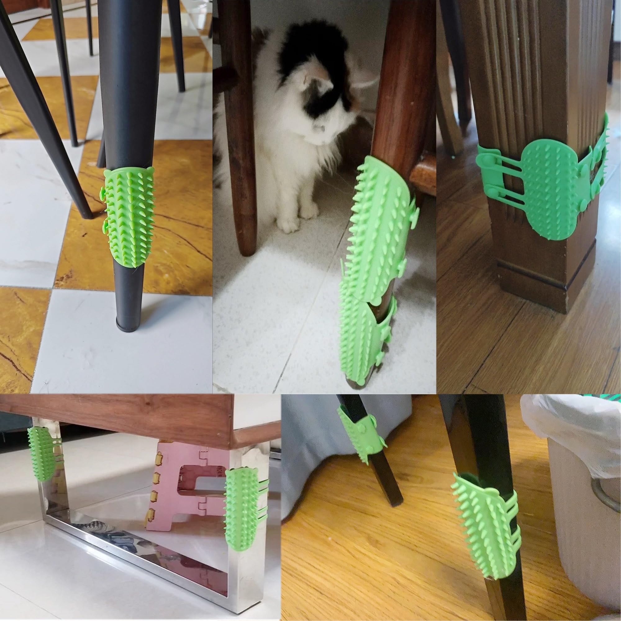 Oldserenway Cat Self Groomer Brush Adjustable Corner Cat Face Itch Scratching Brush Table Leg Silicone Self Massage Comb For Ind