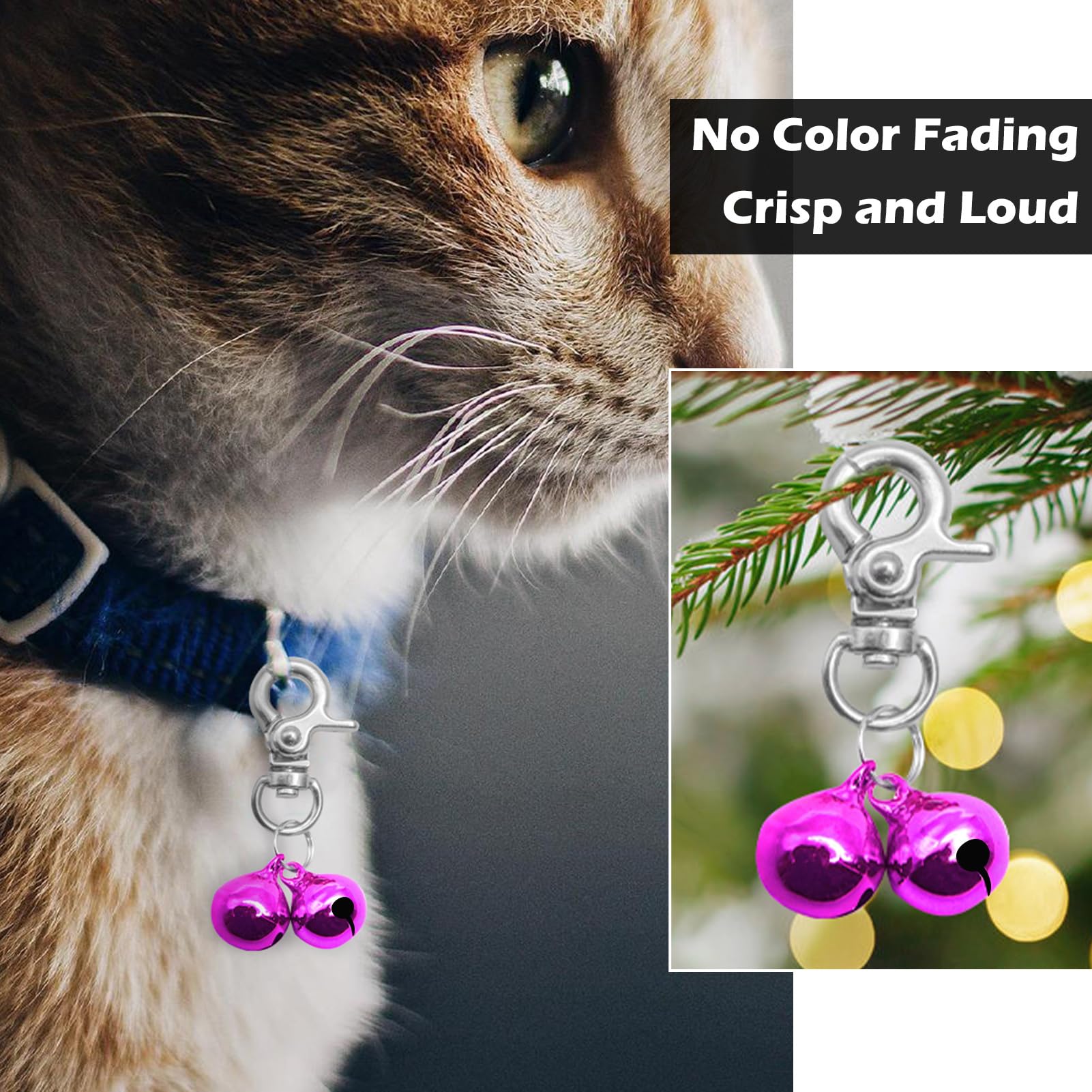 Expawlorer Cat Bell 2 Pack - Cat Collar Accessories Bells Loud With Claw Buckle, Pet Jingle Charm Ornament Training Pendant Jewe