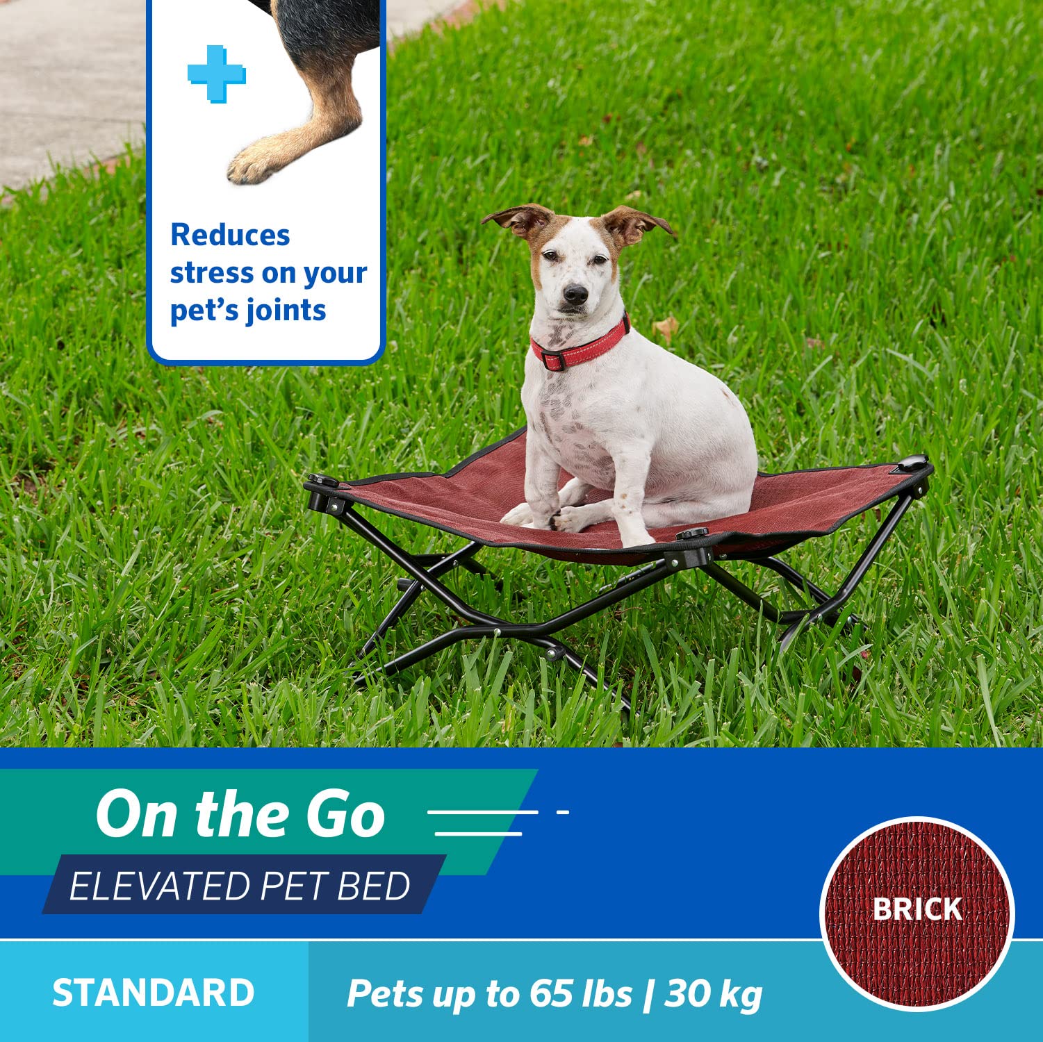 On The Go Pet Bed - Brick - Standard (24'' X 24'')